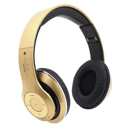 Foldable Wireless Bluetooth Headphones with HD Stereo Sound - On-Ear Design, Lightweight & Comfortable (Gold) - Perfect for Travel, Workouts, and Home Use