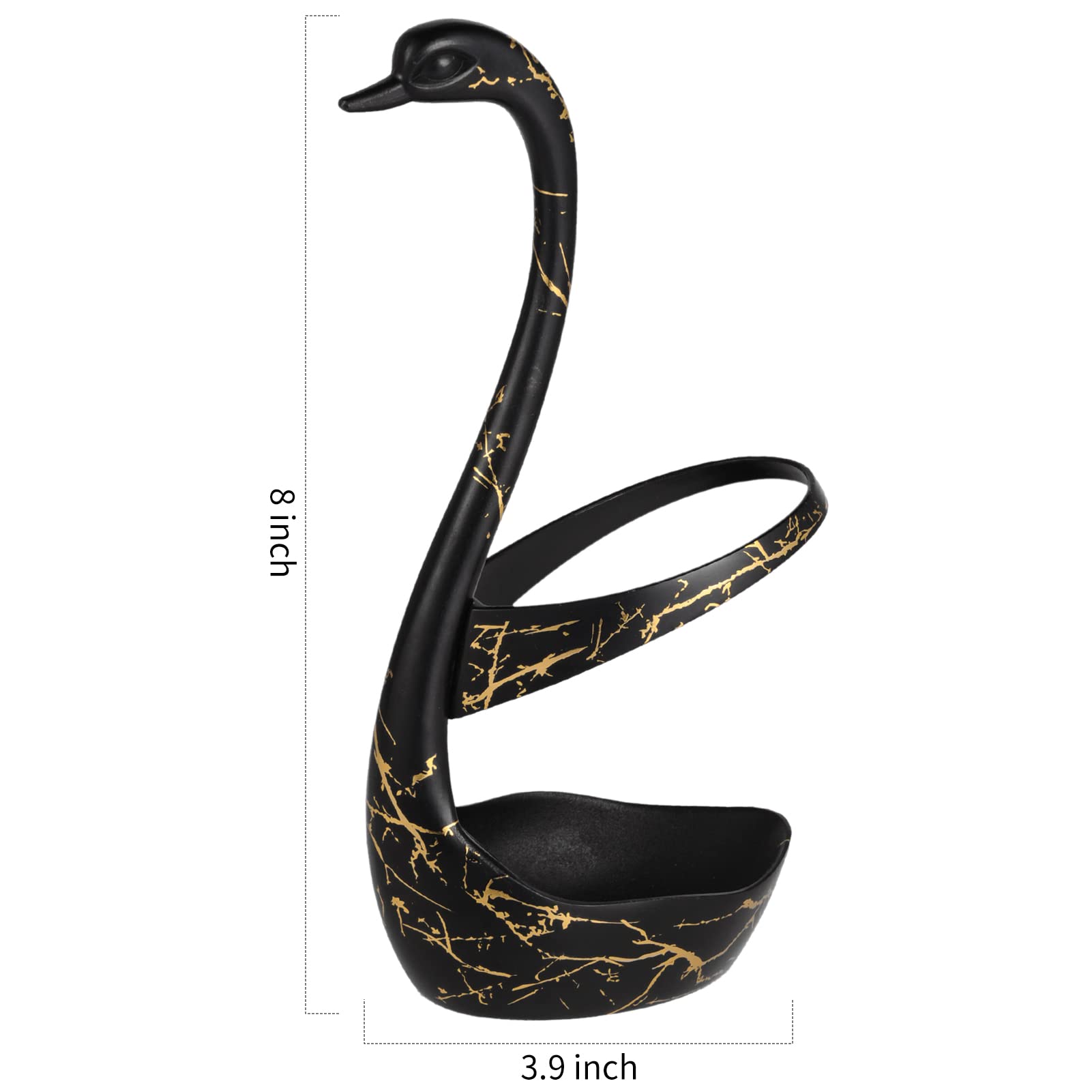 Luxury Black Swan Base Holder for Wedding, Dining & Coffee Bar - Elegant Table Decor for Home, Party & Event Centerpieces