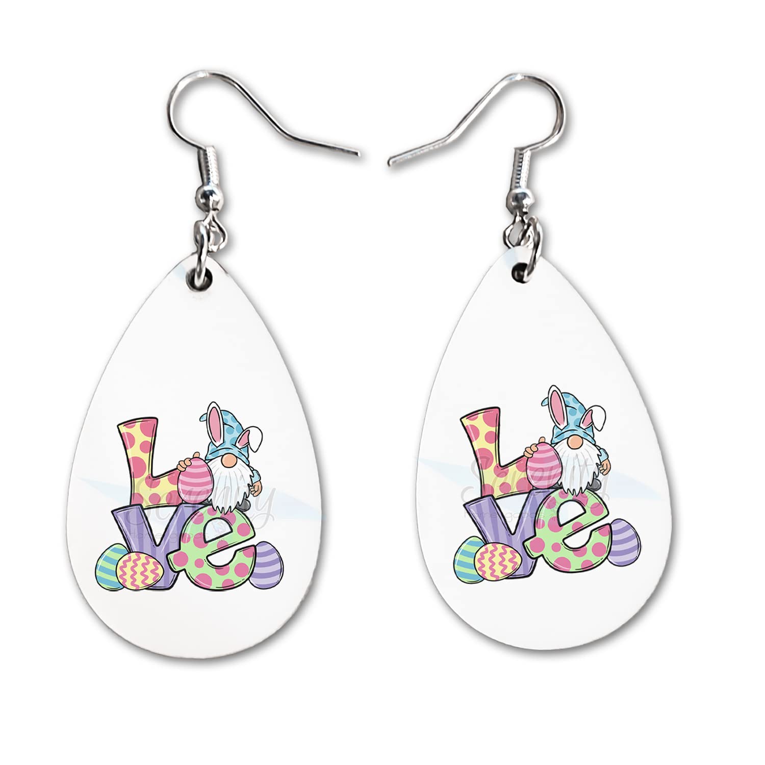 Cute Easter Bunny Egg Dangle Earrings Set for Women & Girls - Double Sided Print Spring Jewelry - Perfect Passover Gift for Girlfriend, Wife & Teens - Adorable Fashion Accessories for Easter Sunday & Spring Holidays