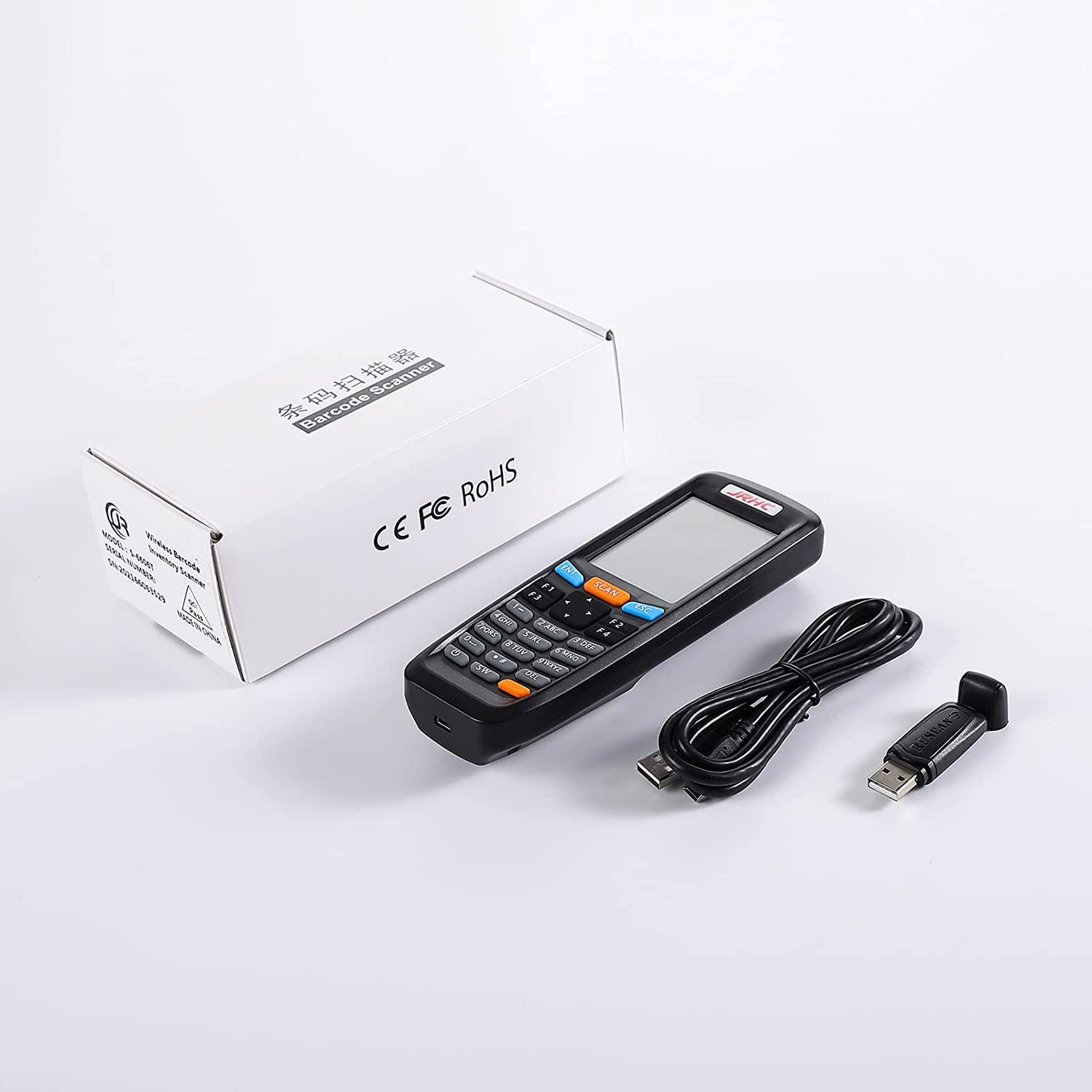 2.4G Wireless Barcode Scanner - JRHC Portable 2D Inventory Scanner with 2.8