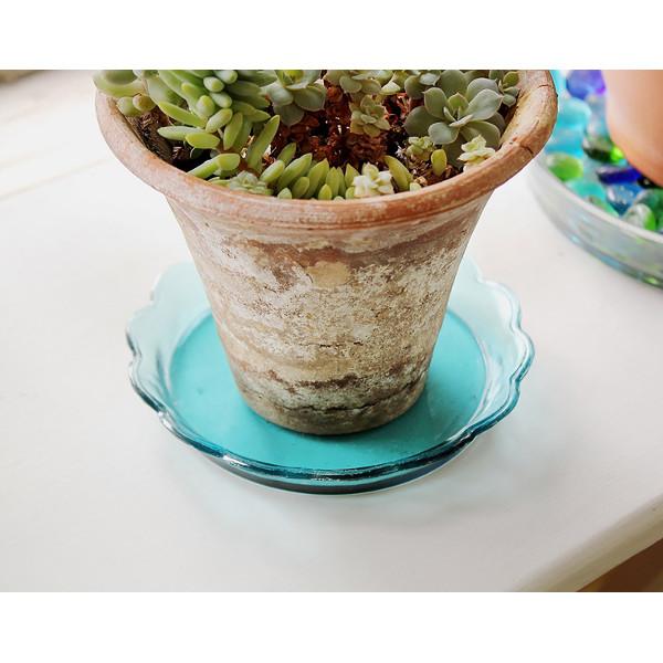 4-Pack Scalloped Rim Recycled Glass Trays – Eco-Friendly Serving Plates for Cheese, Desserts & Appetizers | Perfect for Parties, Weddings & Home Decor