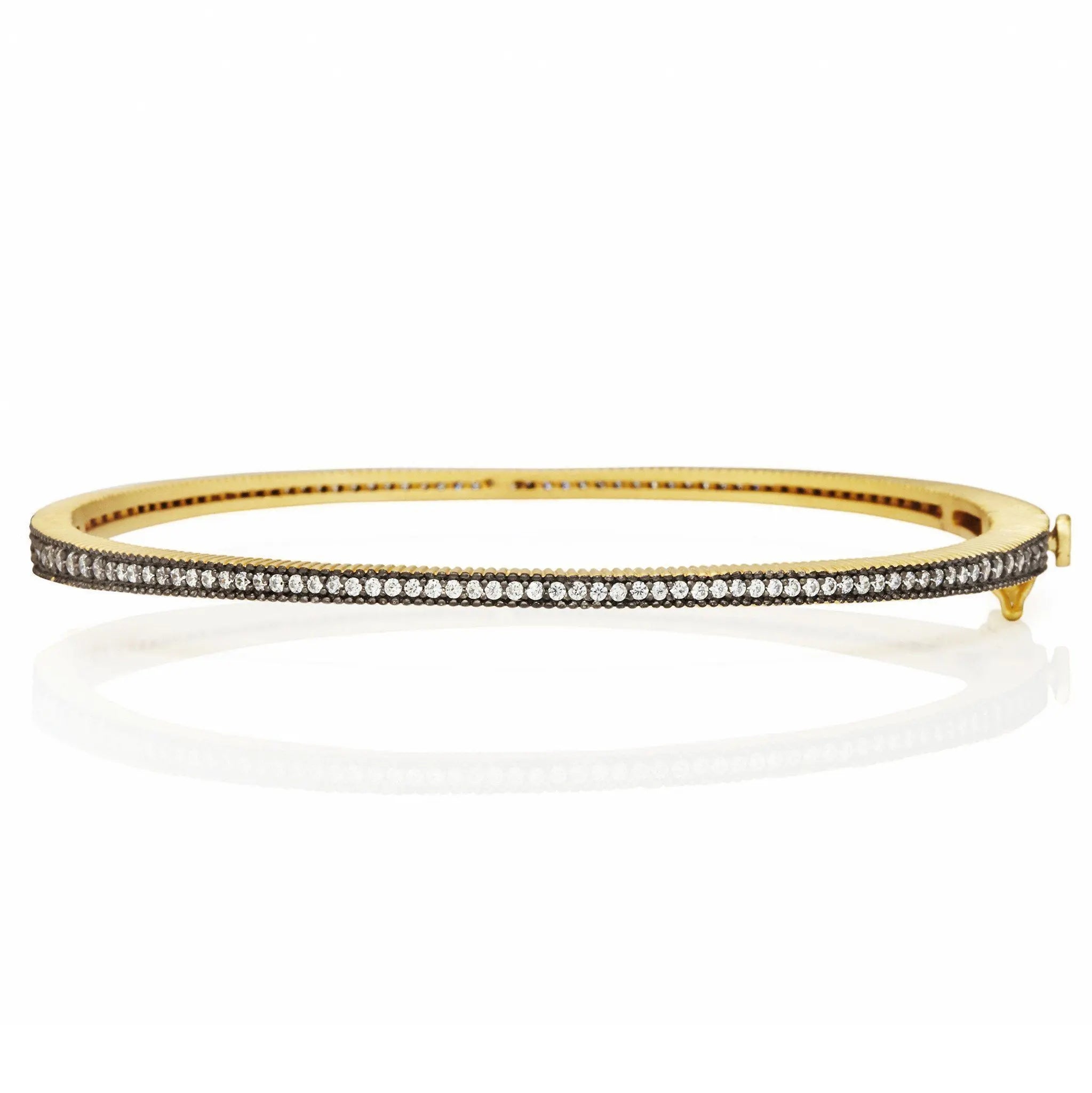 Classic Pavé Hinge Bangle - Elegant Sterling Silver Bracelet for Women | Perfect for Weddings, Parties & Everyday Wear