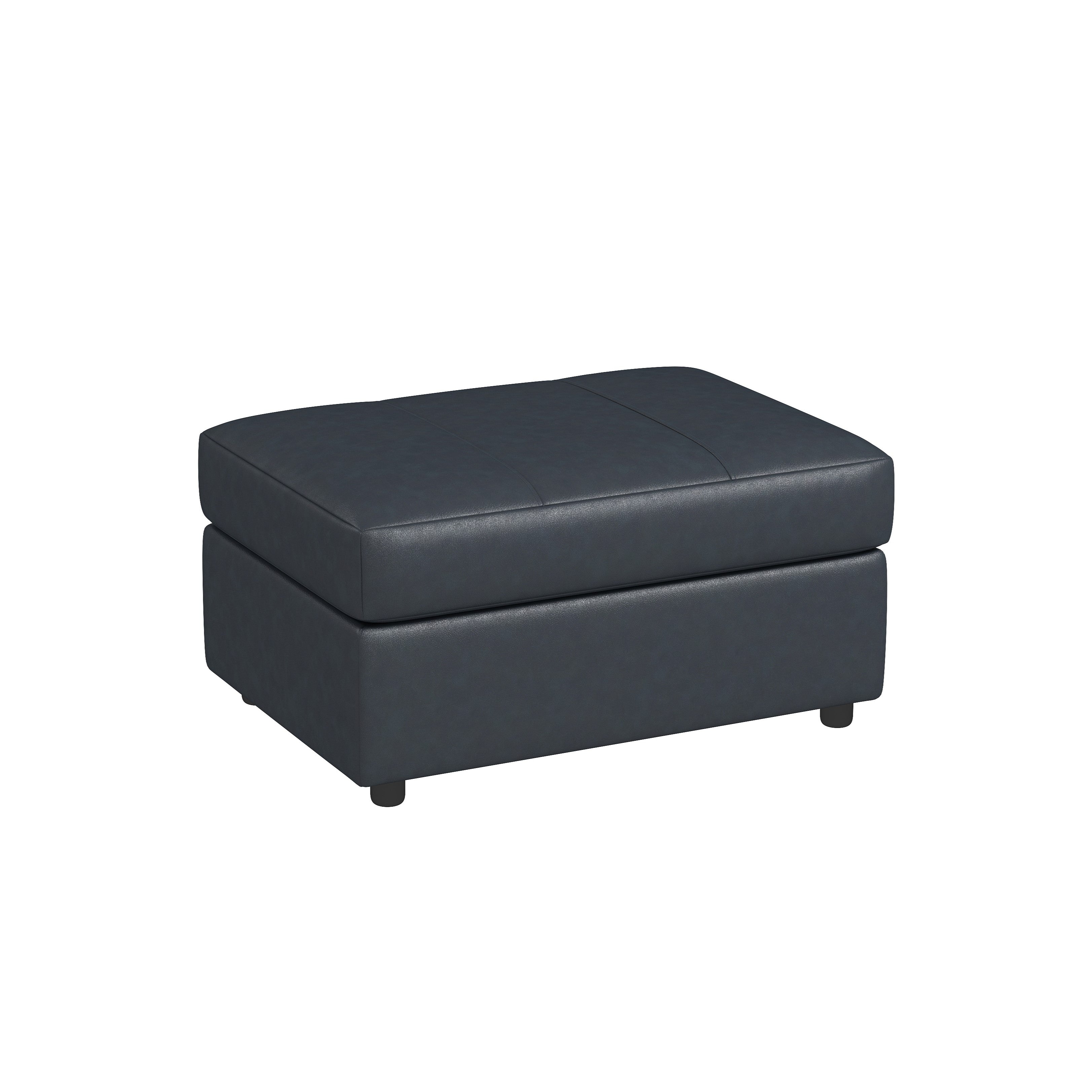 Roundhill Furniture Sakan Leather Upholstered Ottoman - Premium Leather Footrest Stool with Storage for Living Room, Bedroom & Home Decor