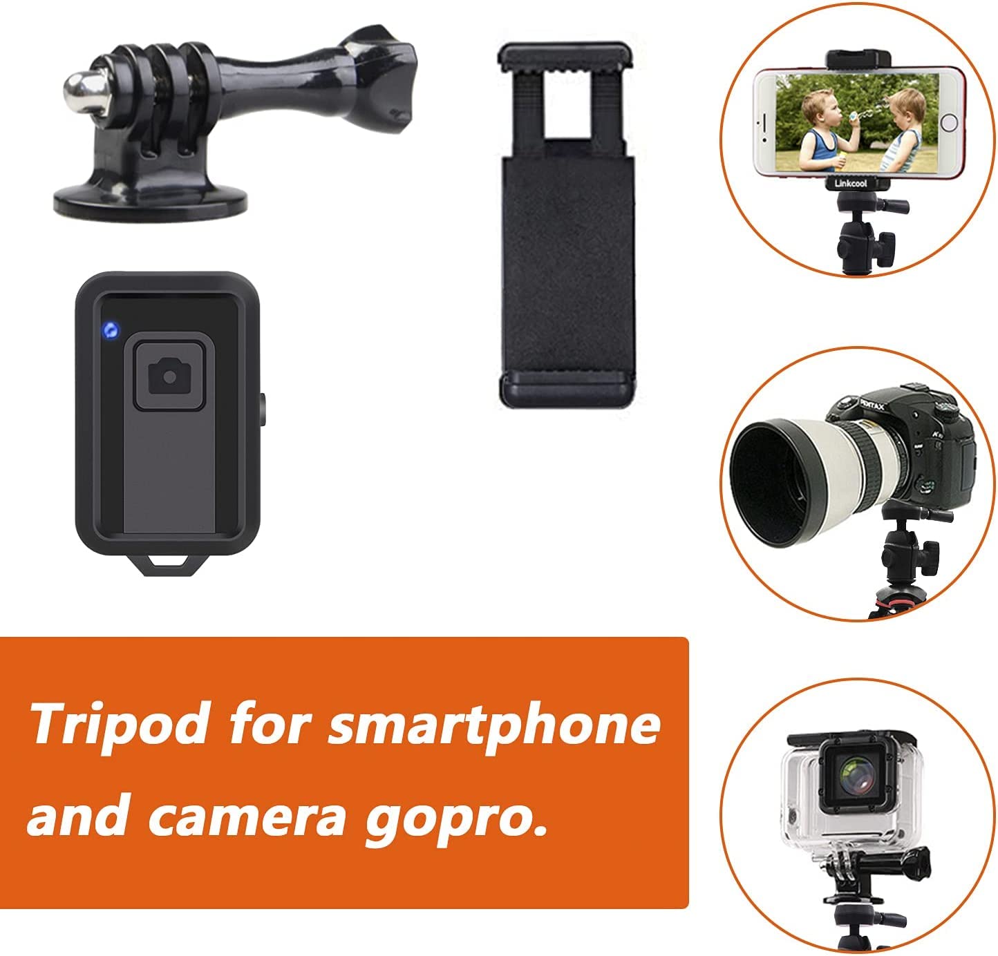 Linkcool Octopus Phone Tripod with Wireless Remote - Flexible Stand Holder for iPhone, Smartphones, GoPro & Cameras | Perfect for Travel, Vlogging, Selfies & Tabletop Photography