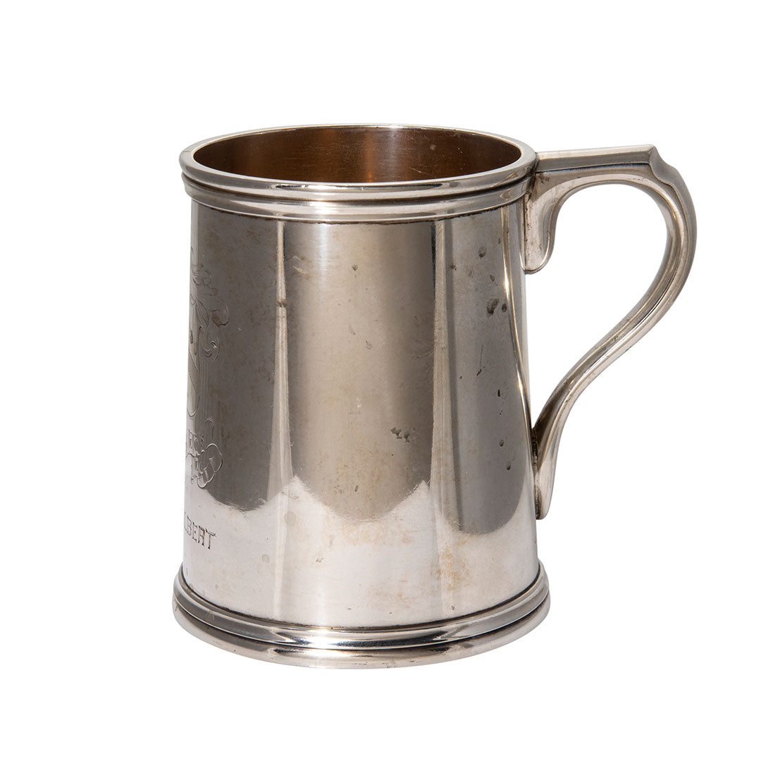 Antique N. Harding & Co. Sterling Silver Tankard Mug - Engraved Estate Collection - Perfect for Beer, Ale & Collectible Display