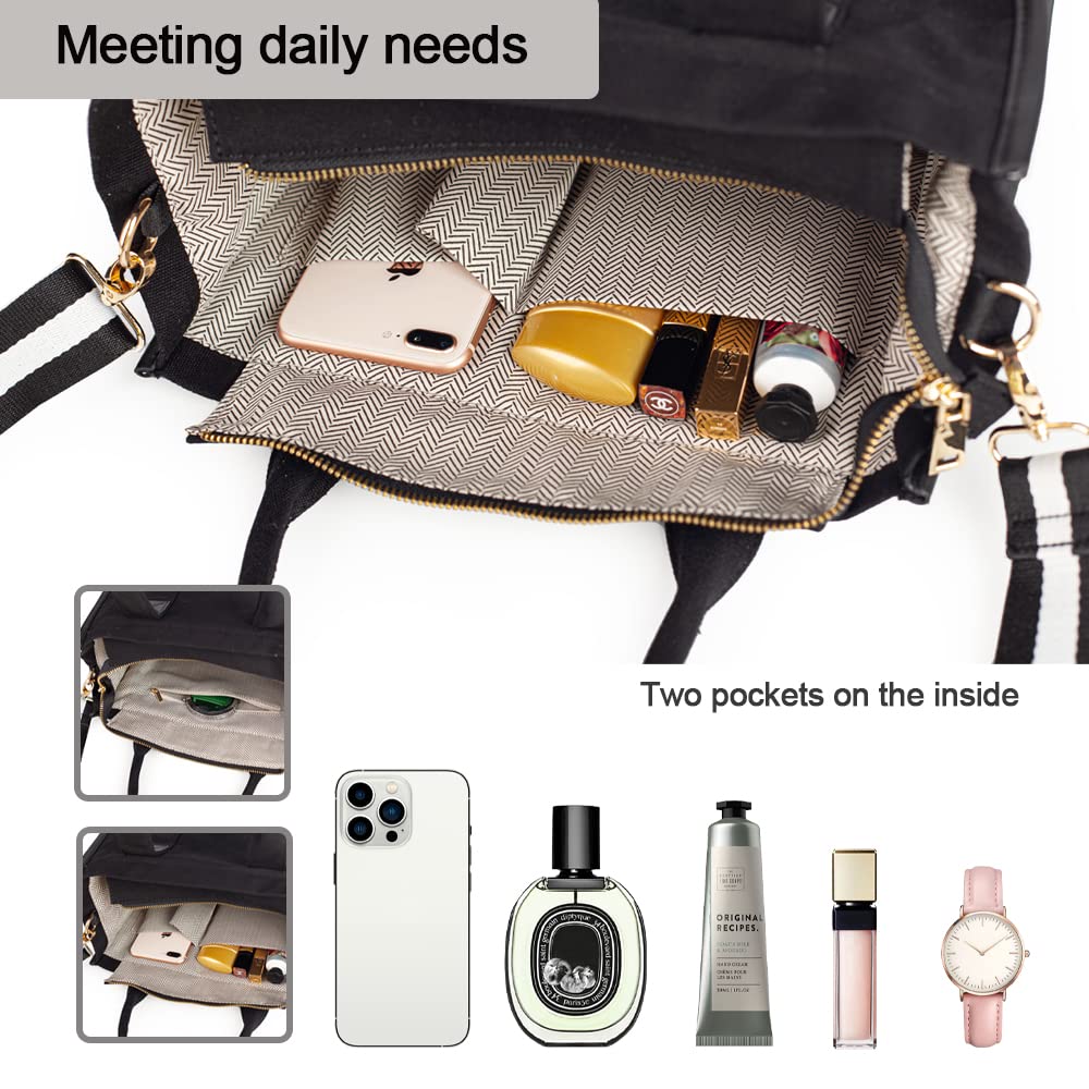Stylish Canvas Tote Bag for Women - Durable Crossbody & Top Handle Handbag - Perfect for Shopping, Beach, Work & Travel Accessories