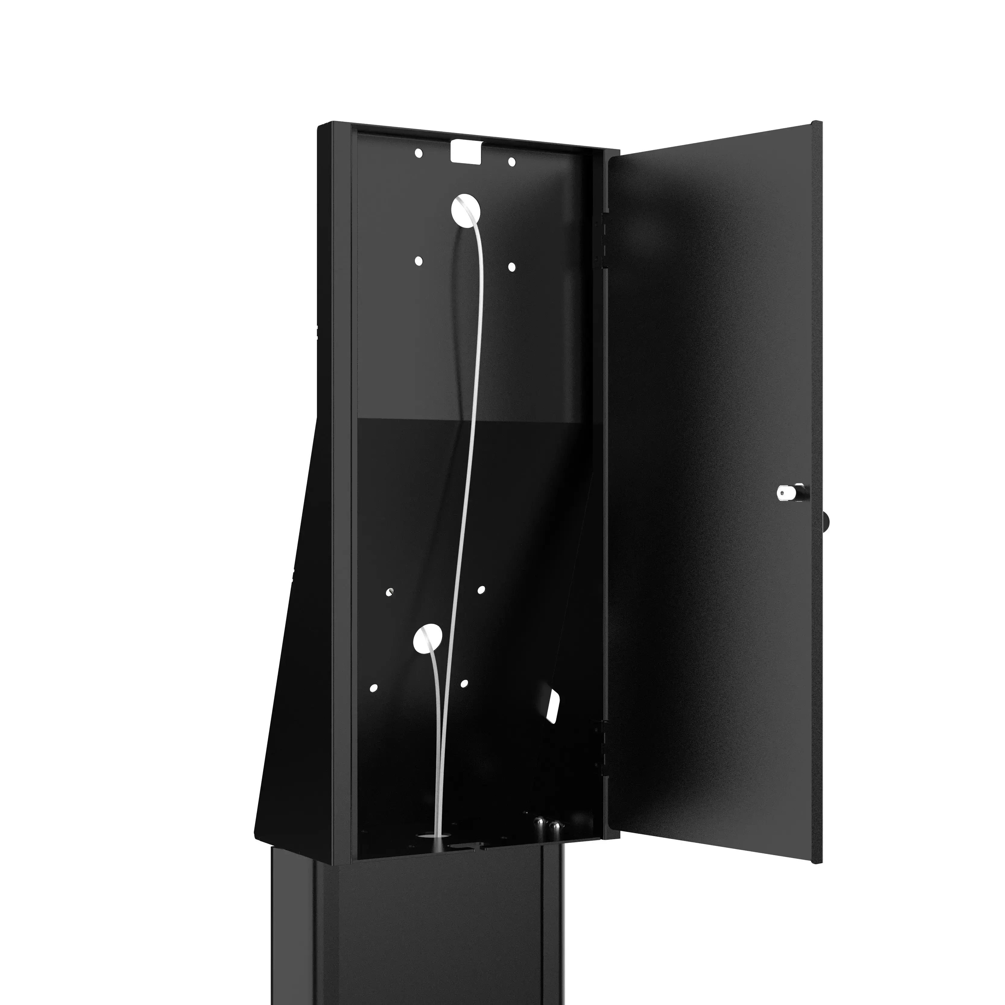 Dual Security Enclosure Desk Mount with Storage Compartment - Heavy Duty Monitor Stand for Office & Home Workspace Organization