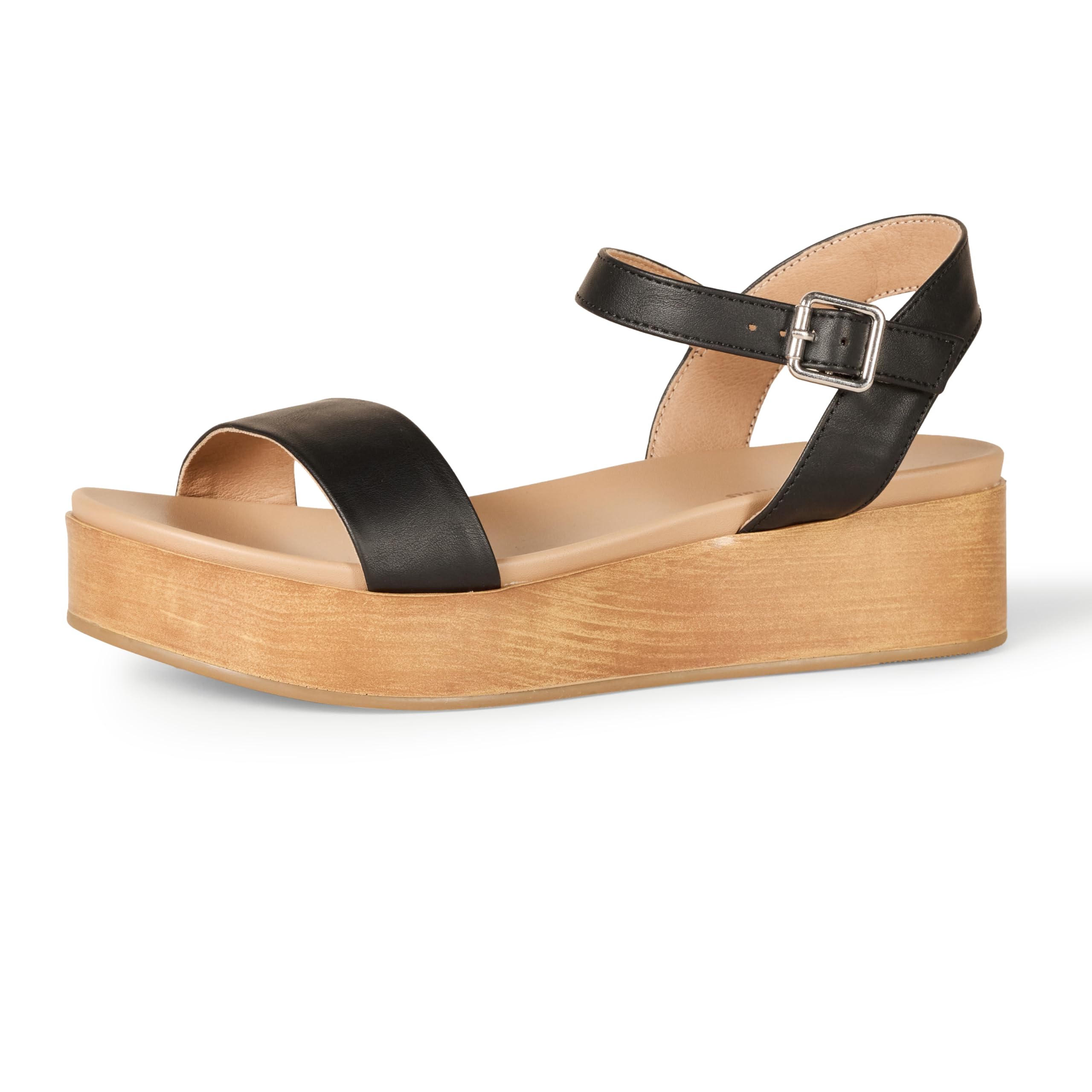 Amazon Essentials Women's Comfortable Two Band Flatform Sandal - Casual Summer Shoes for Beach, Walking & Everyday Wear