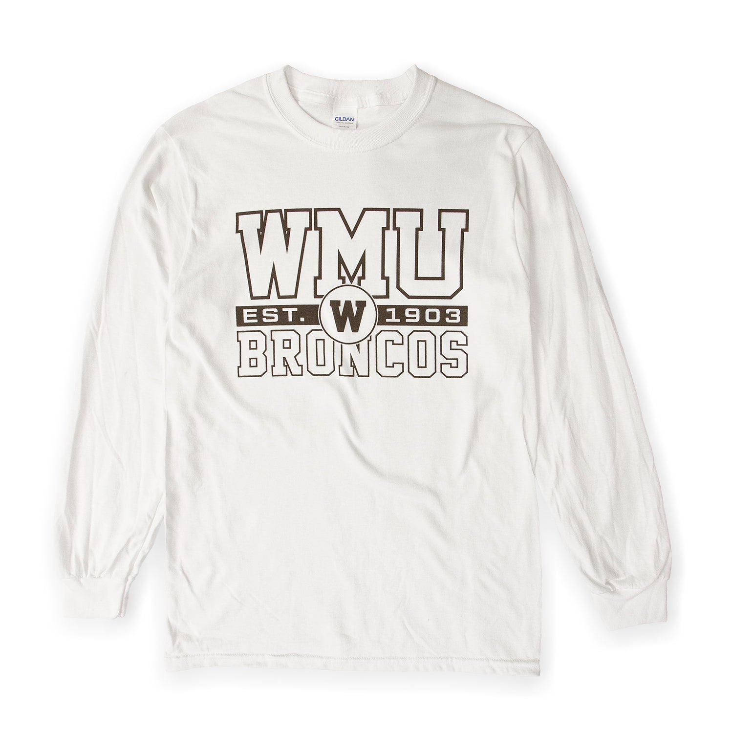 WMU Block and Circle Long Sleeve T-Shirt for Men & Women | Comfortable Cotton Crewneck Tee | Casual Wear, Street Style, and Layering Outfits