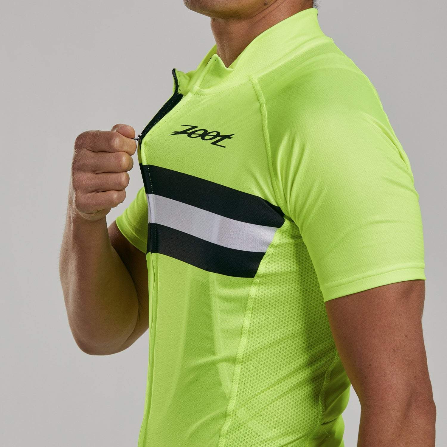 Men's Core+ Cycling Jersey - High Visibility Safety Yellow for Road Biking & Outdoor Training - Breathable & Moisture-Wicking Performance Shirt