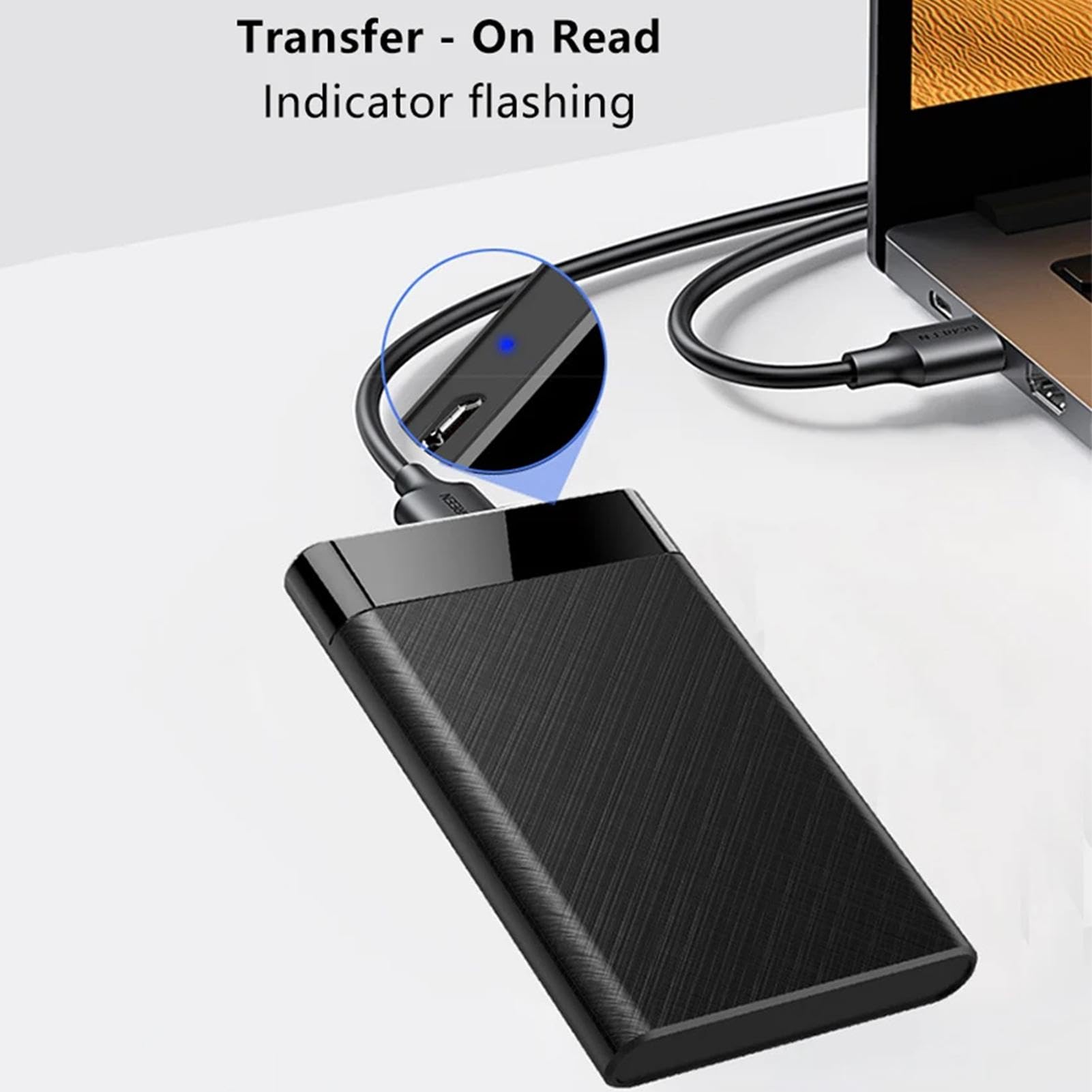 2.5 Inch USB 3.1 External Hard Drive Enclosure - High Speed 6Gbps Tool-Free Portable HDD Case for Laptop, PC, TV | Perfect for Data Backup, File Storage & Outdoor Use