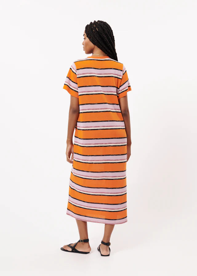 ARMONY Women's Orange T-Shirt Dress - Casual Long Sleeve Cotton Blend Tunic for Everyday Wear | Perfect for Work, Weekend Outings & Travel