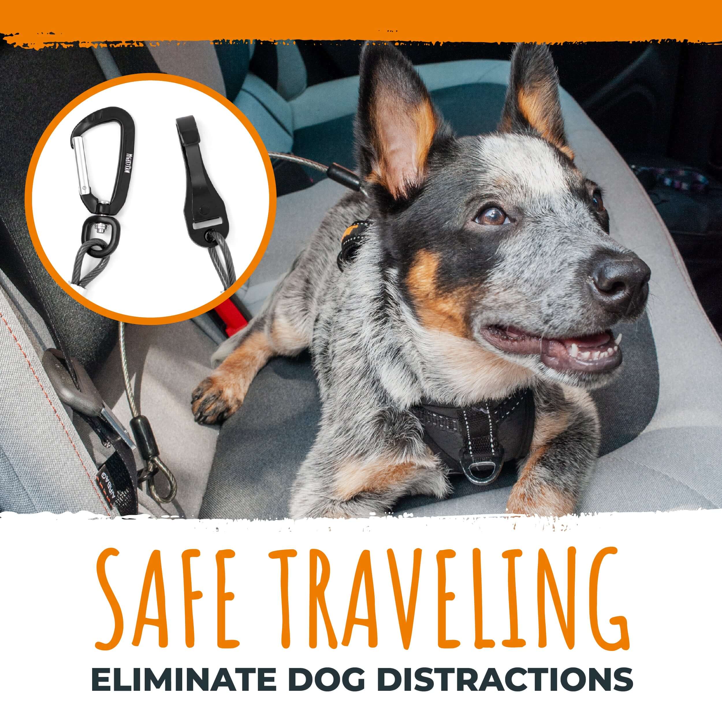 Durable Chew-Proof Dog Car Seat Belt - Pet Safety Harness for Travel & Road Trips - Secure Your Dog in the Car with Comfort & Protection