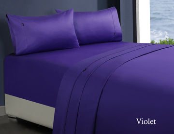 Premium 1000 Thread Count Egyptian Cotton Sheet Set - King Size, Single, Violet - Luxury Soft Bedding for Ultimate Comfort & Breathability - Perfect for Master Bedroom, Guest Room & Hotel Use