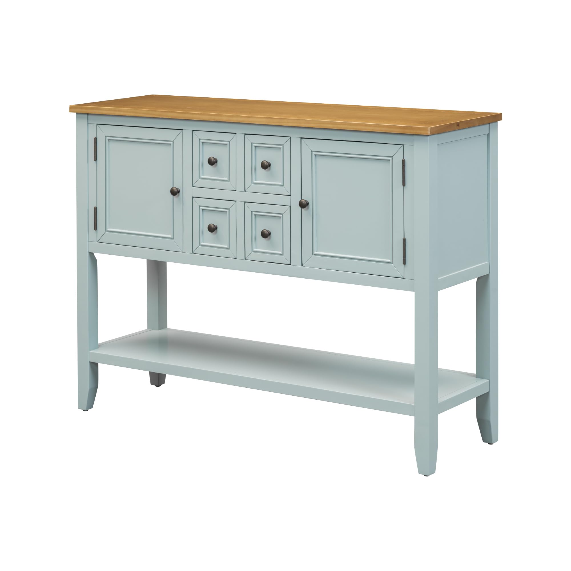 Farmhouse Console Table with Drawer - Rustic Sideboard Buffet Cabinet with Storage for Living Room & Kitchen | Entryway Hallway Organizer, Dining Room Storage Solution
