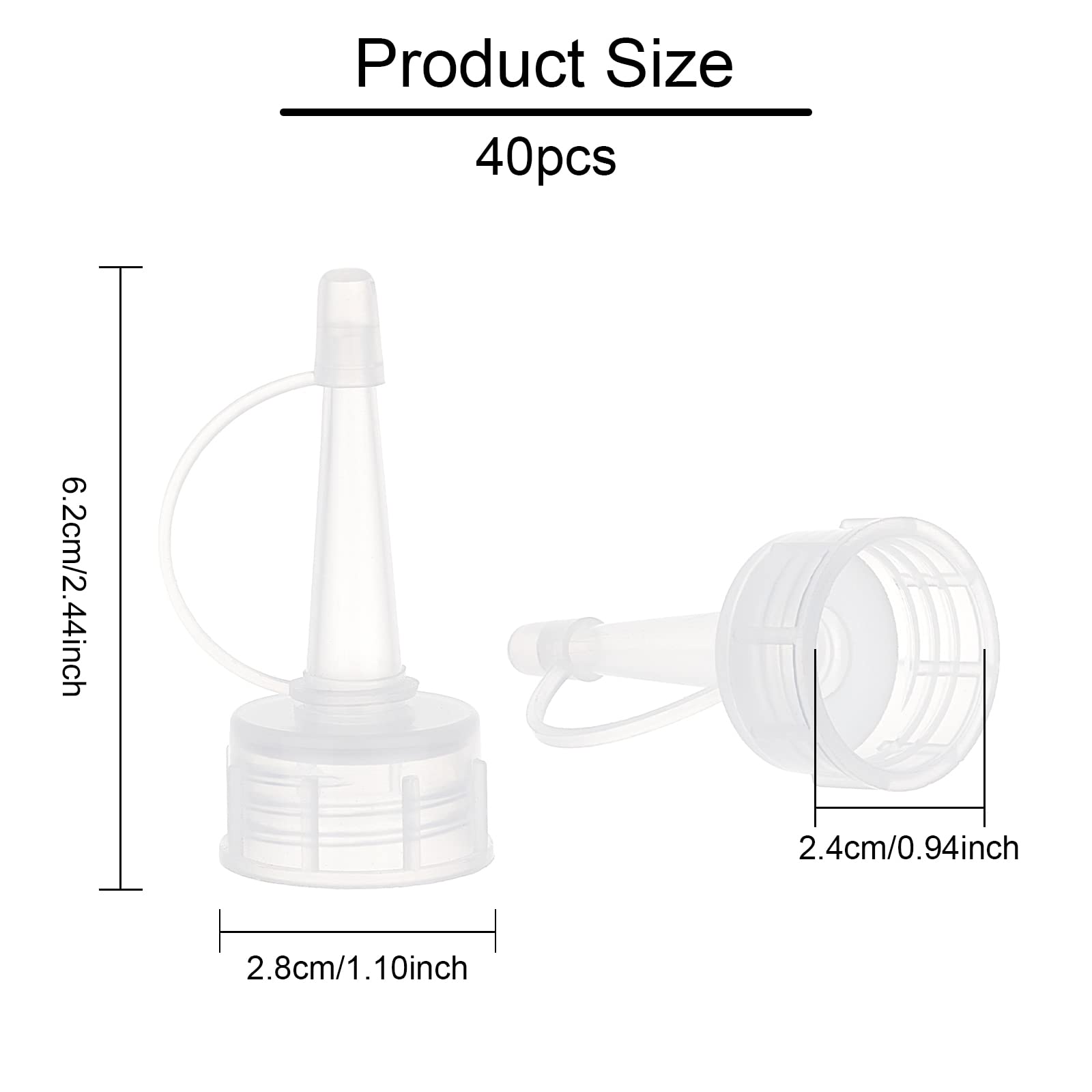 BENECREAT 40PCS Precision Tip Applicator Caps Replacement for Squeeze Bottles - Ideal for Glue, Painting, Crafts, Repair & DIY Projects - Perfect for Art, Home Improvement, and Small Detail Work