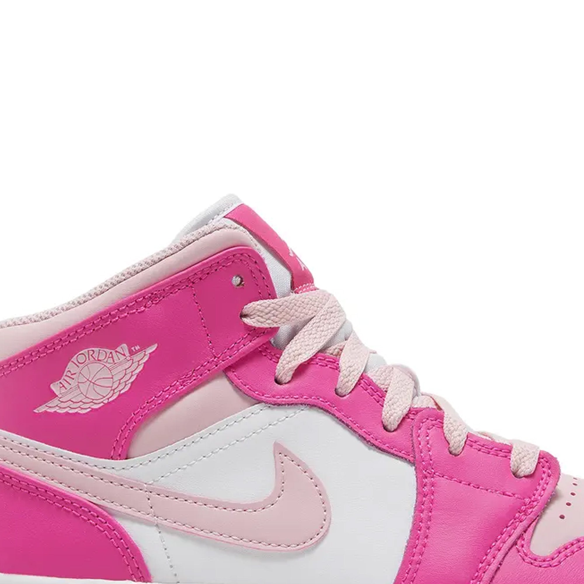 Air Jordan 1 Mid 'Fierce Pink' GS Basketball Shoes for Girls - Stylish Pink Sneakers for School, Sports & Streetwear Fashion