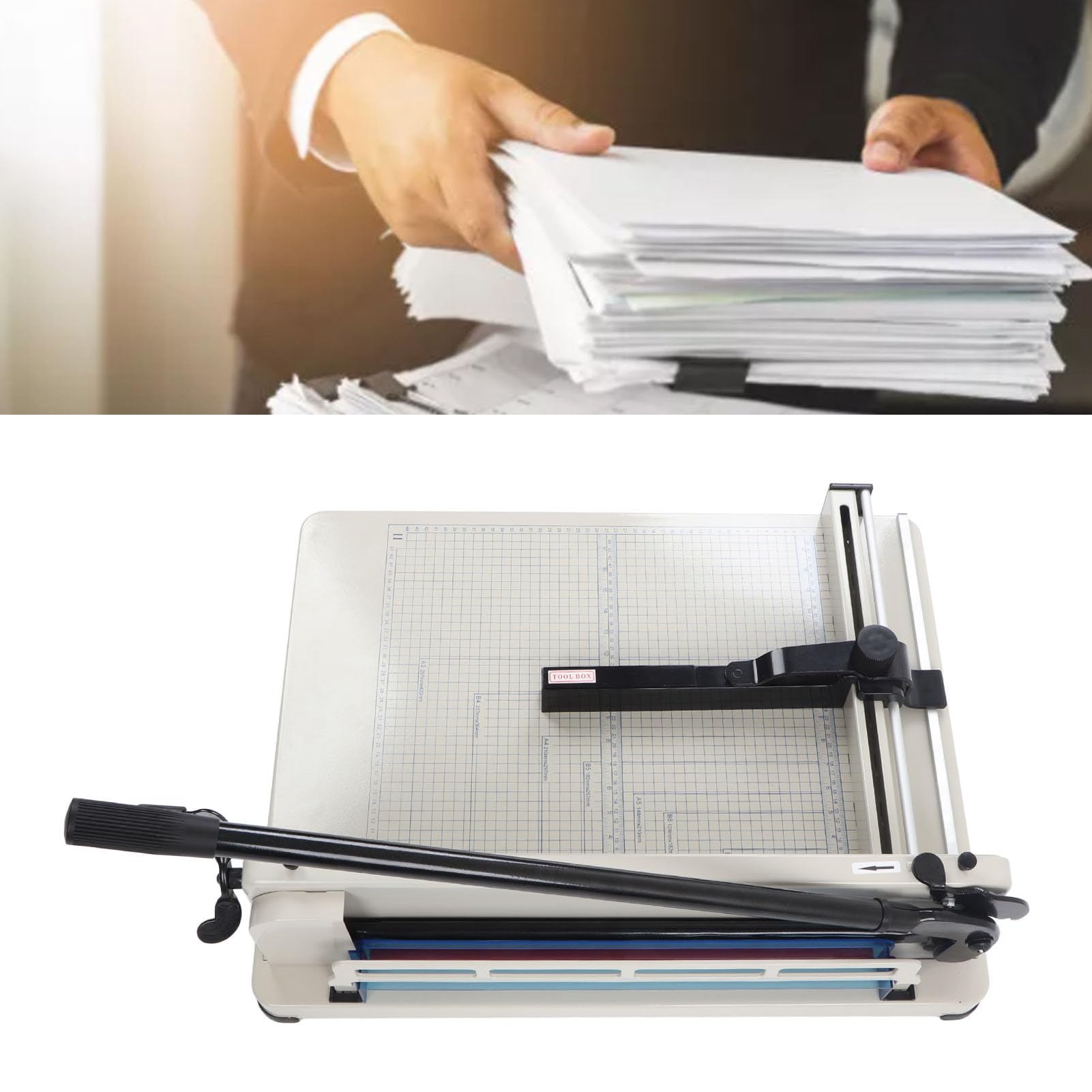 Heavy Duty 17 Inch Paper Cutter - A3 Large Industrial Trimmer for Cutting 400 Sheets of Cardstock, Photo Paper & Craft Materials - Perfect for Office, School, Printing Shops & DIY Projects