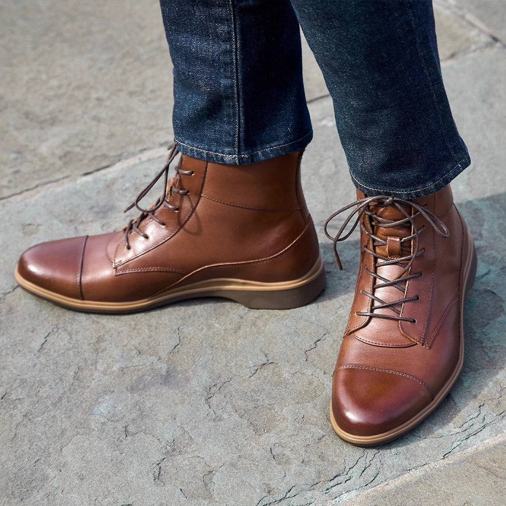 Premium Chestnut Leather Boots for Men & Women - Comfortable, Durable & Stylish for Hiking, Work & Everyday Wear