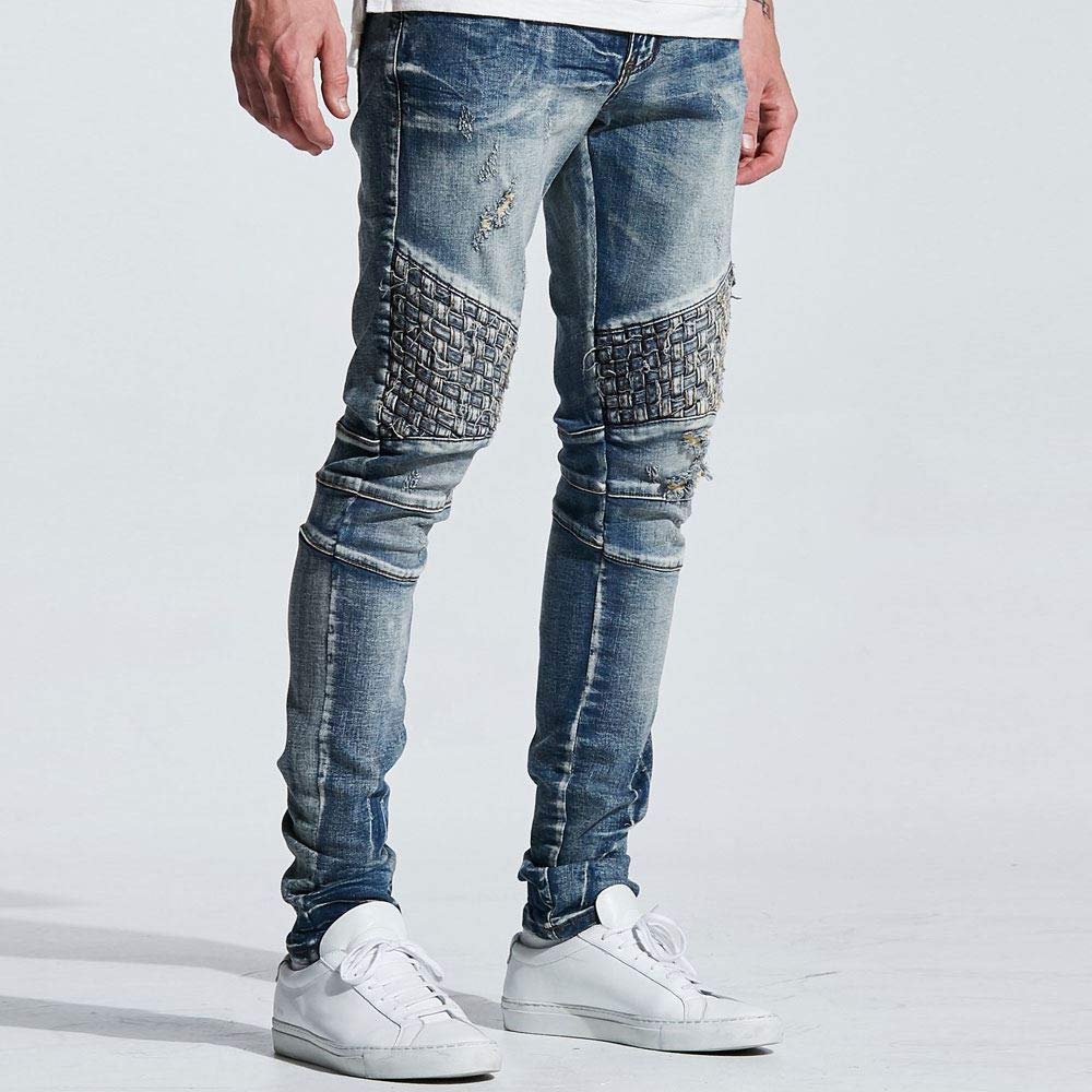 Stylish Embellished Turkish Biker Denim Jeans for Women - Classic Blue Wash | Perfect for Motorcycle Riding & Casual Streetwear