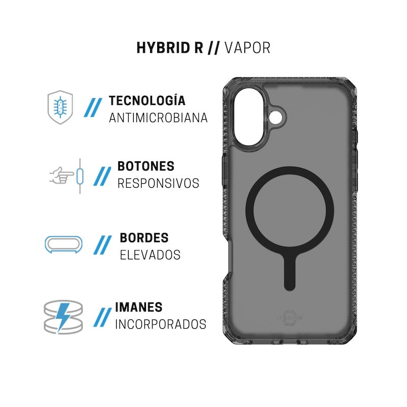 iTSKINS Hybrid Rugged Case for iPhone 16 - Shockproof & Durable Protection - Perfect for Outdoor, Travel & Everyday Use