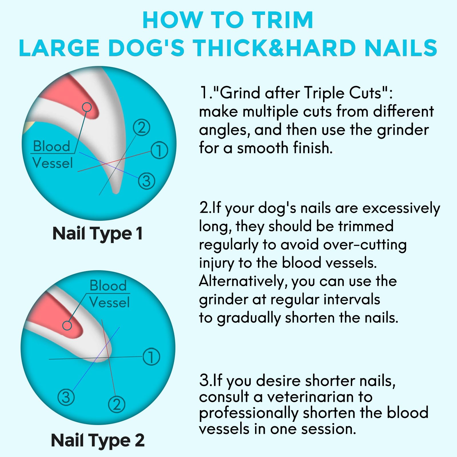 2-in-1 Dog Nail Clippers & Grinder with LED Lights - Safe & Quiet Pet Nail Trimmer for Dogs & Cats of All Sizes - Perfect for Thick Nails Grooming at Home or Professional Use