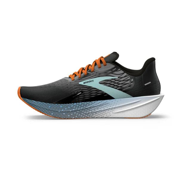 Brooks Men's Hyperion Max Running Shoes - Lightweight & Cushioned for Marathon Training - Black/Grey/Orange Clown Fish Design - Perfect for Road Running, Gym Workouts & Daily Wear
