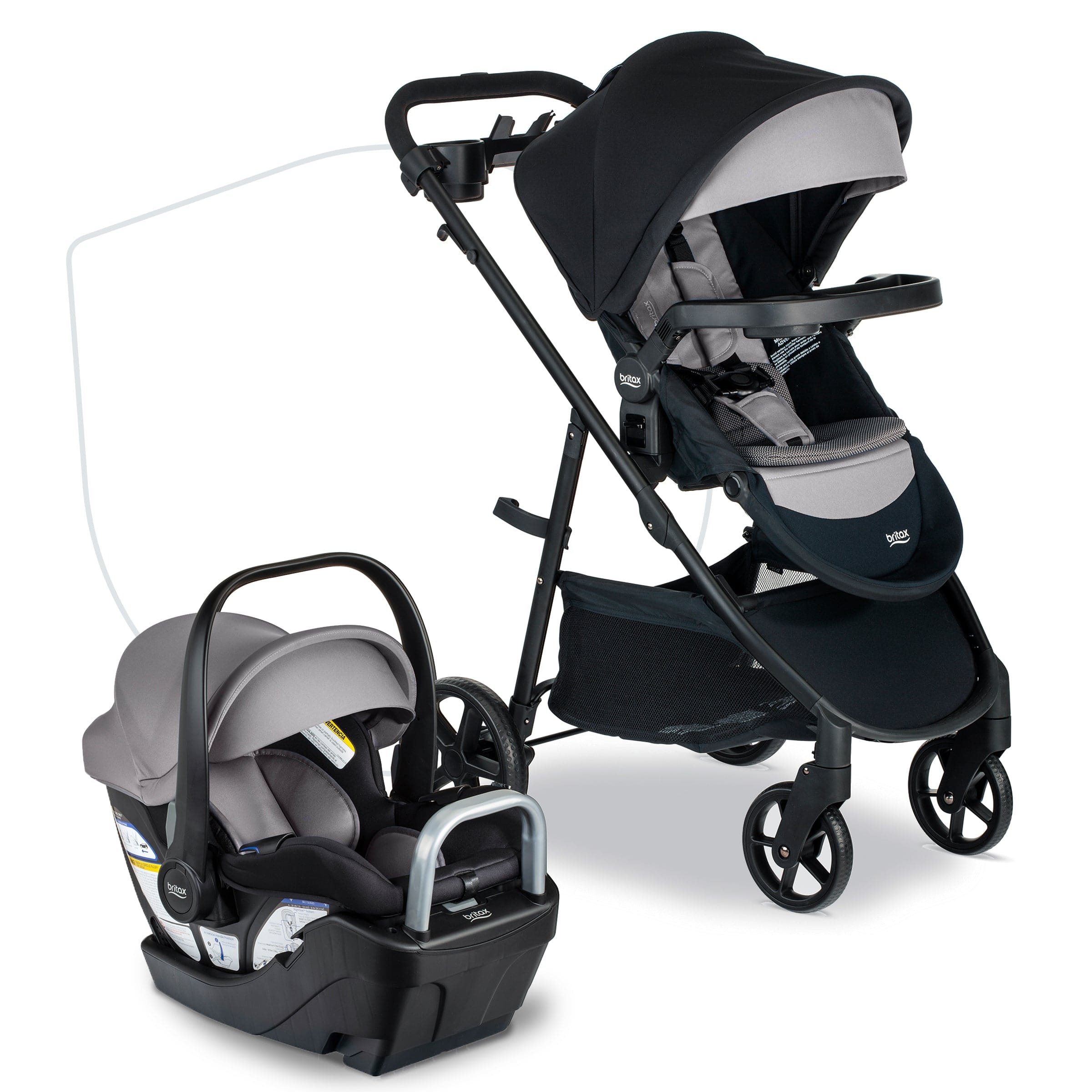 Britax Willow Brook S+ Travel System - Lightweight Stroller & Infant Car Seat Combo for Safe & Comfortable Baby Travel - Perfect for Shopping, Walks & Family Outings
