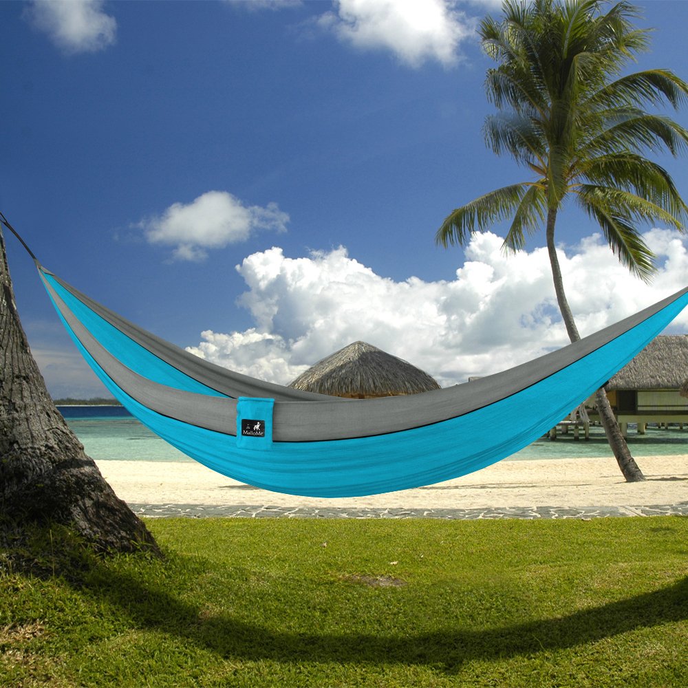 **MalloMe Portable Camping Hammock for Adults & Kids - Heavy Duty Double & Single Outdoor Hammock with Tree Straps - Perfect for Backpacking, Travel, Beach, and Backyard Relaxation**