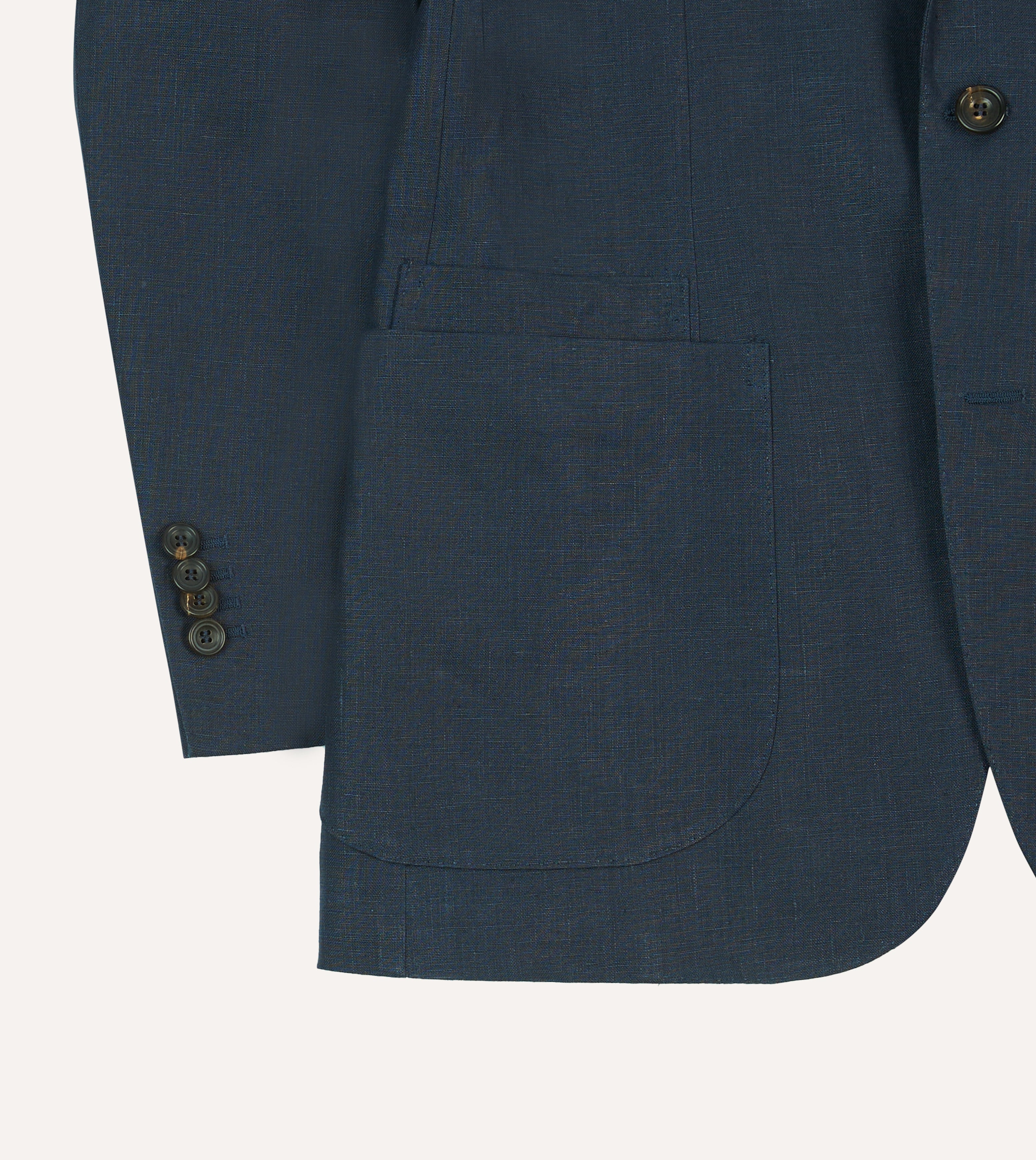 Navy Blue Irish Linen Tailored Blazer for Women - Elegant Formal Jacket for Office, Business Meetings & Special Occasions