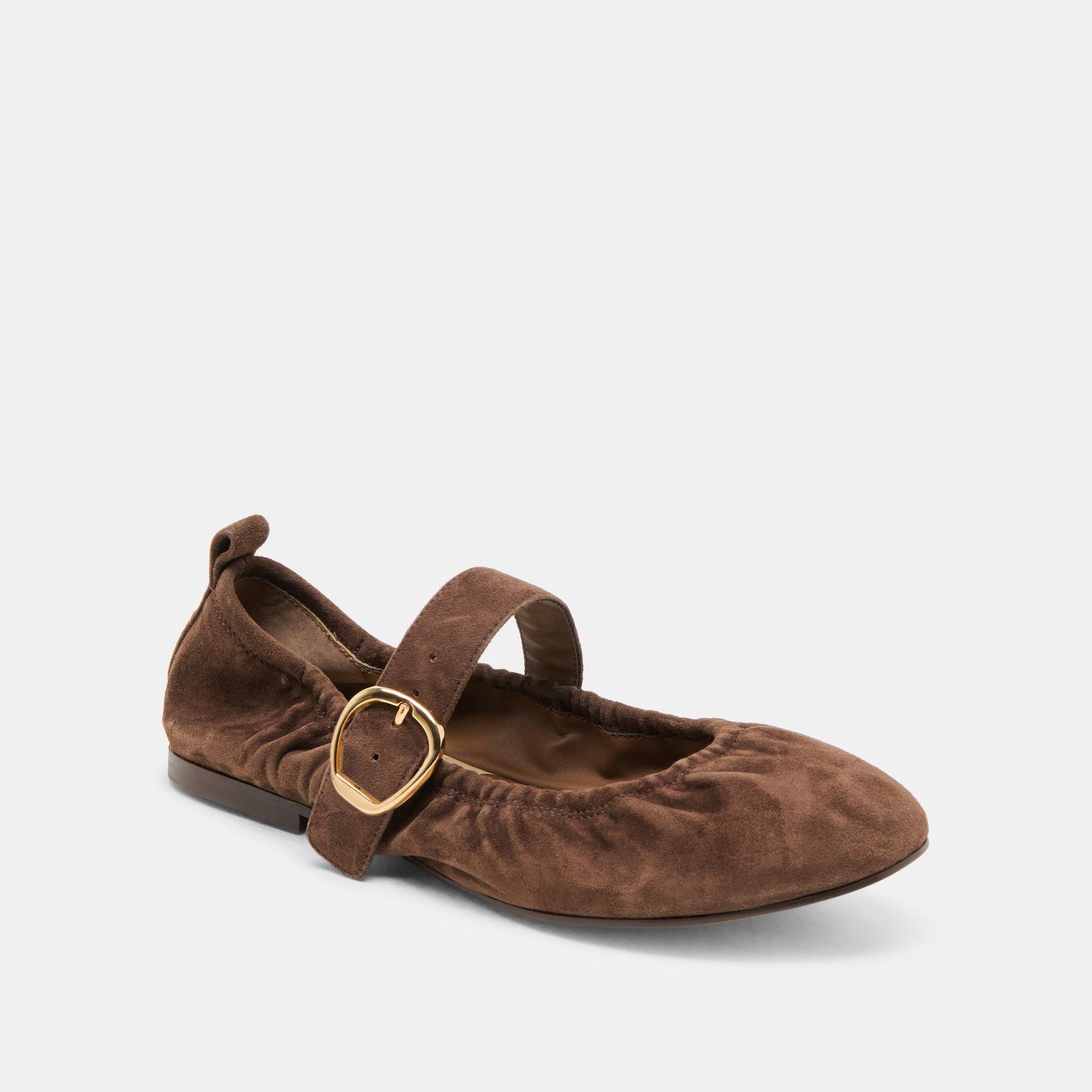 CAELY Women's DK Brown Suede Ballet Flats - Comfortable & Stylish Shoes for Work, Casual Wear & Travel
