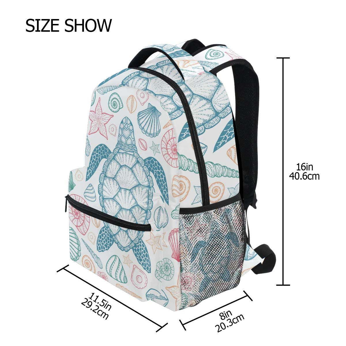 Senya Kids School Backpack with Sea Turtle & Starfish Design - Durable Bookbag for Boys & Girls - Perfect for School, Travel & Outdoor Adventures