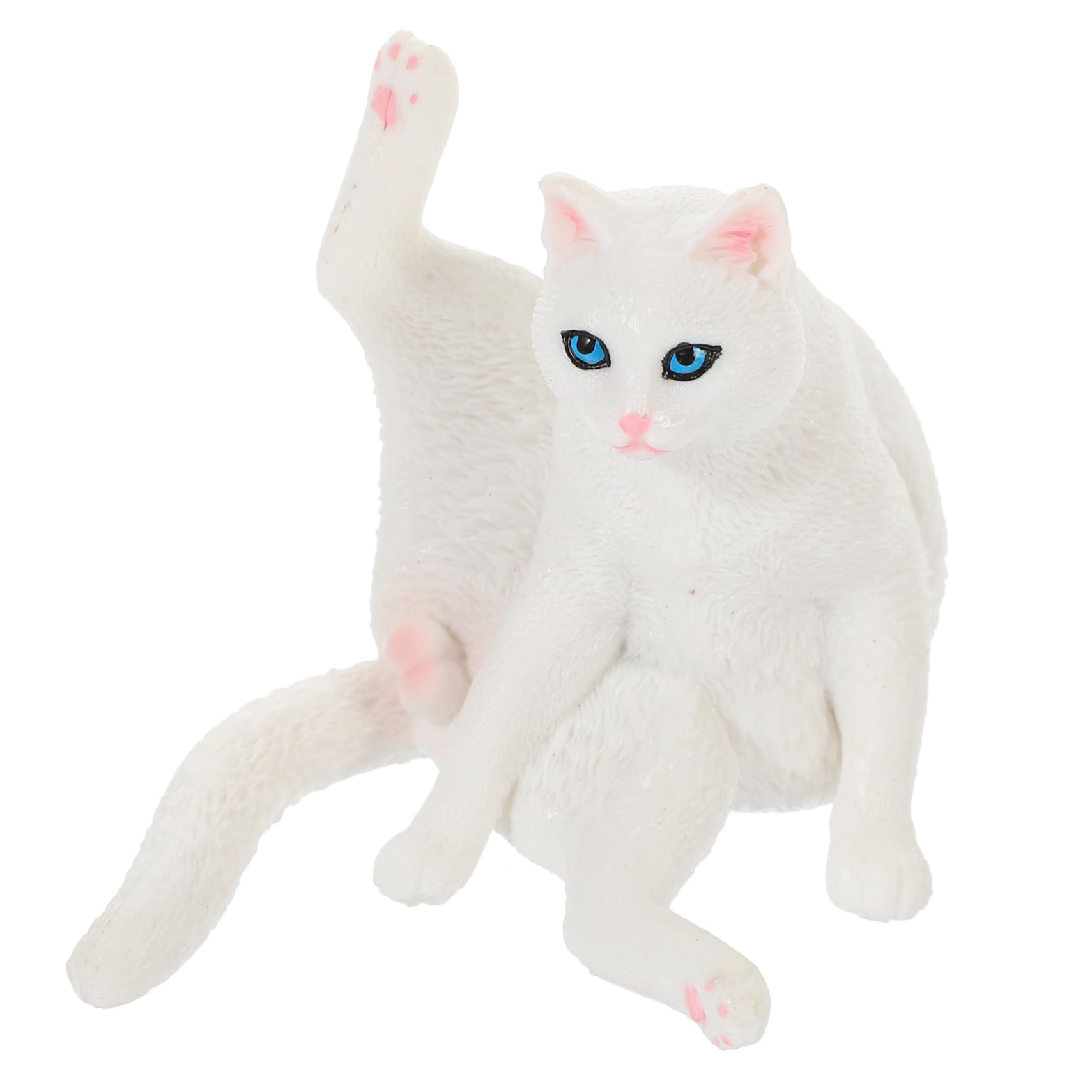 Realistic Miniature Cat Statue - Hand-Painted Fairy Garden Decor, Desktop Ornament, Cute Animal Figurine for Home & Office - Perfect Gift for Cat Lovers, Kids & Collectors (Plastic, Durable)