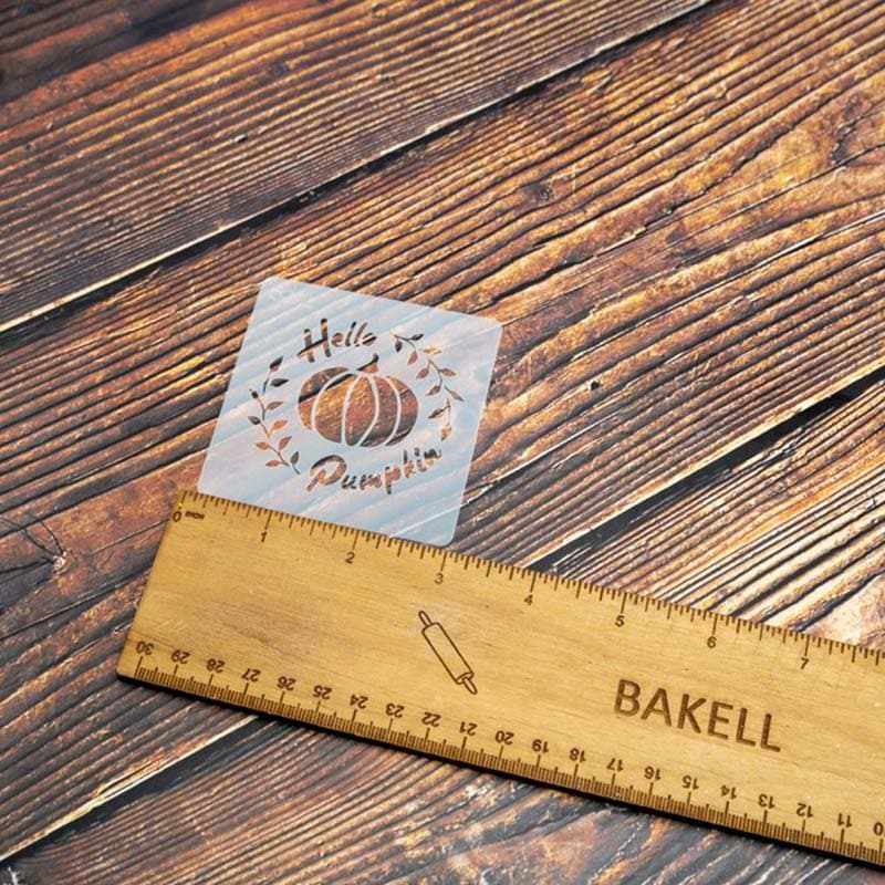 Bakell® 3x3 Hello Pumpkin Stencil - Perfect for Halloween Decorations, DIY Pumpkin Carving & Fall Crafts