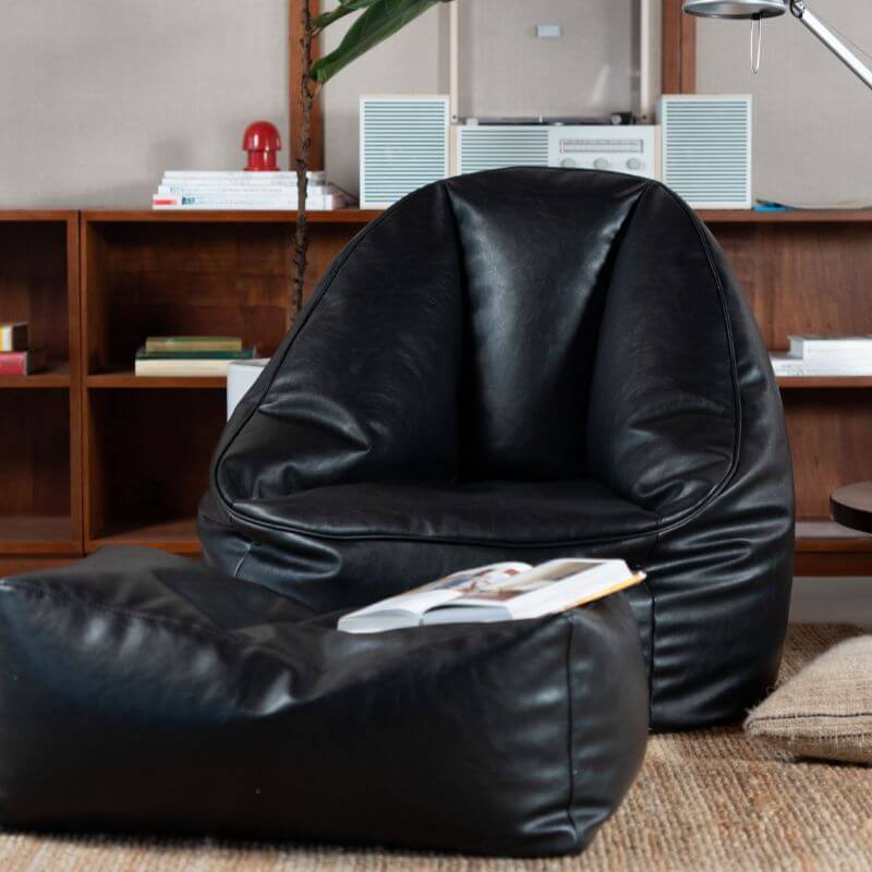 White/Sepia/Lime Green Removable Cover Pre-Filled EPP Bean Bag Chair - Solid Color Seating for Living Room, Bedroom & Game Room - Comfortable Bean Bag Set for Adults & Kids