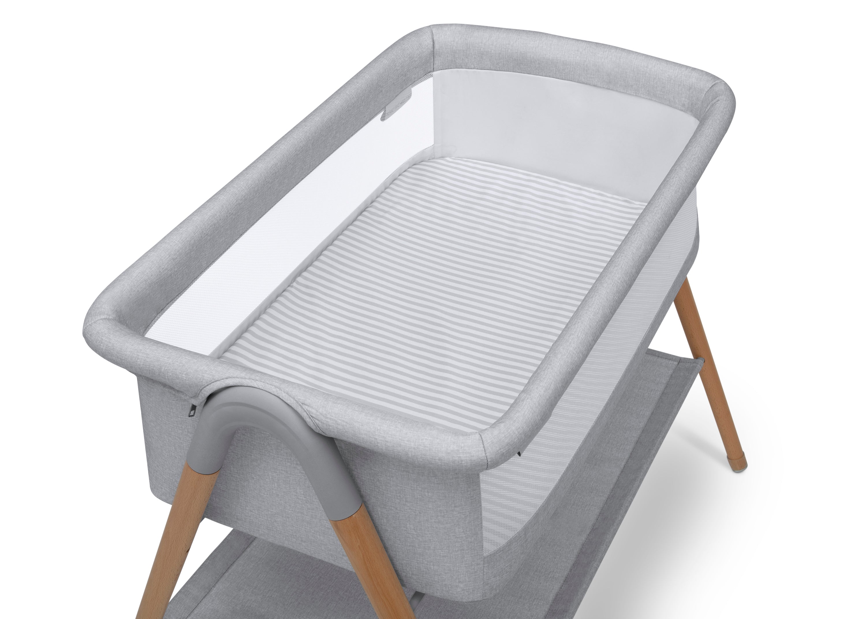 Haven by the Bed Bassinet with Natural Beechwood Legs - Portable Baby Crib for Newborns & Infants - Perfect for Nursery, Bedroom Co-Sleeping & Travel