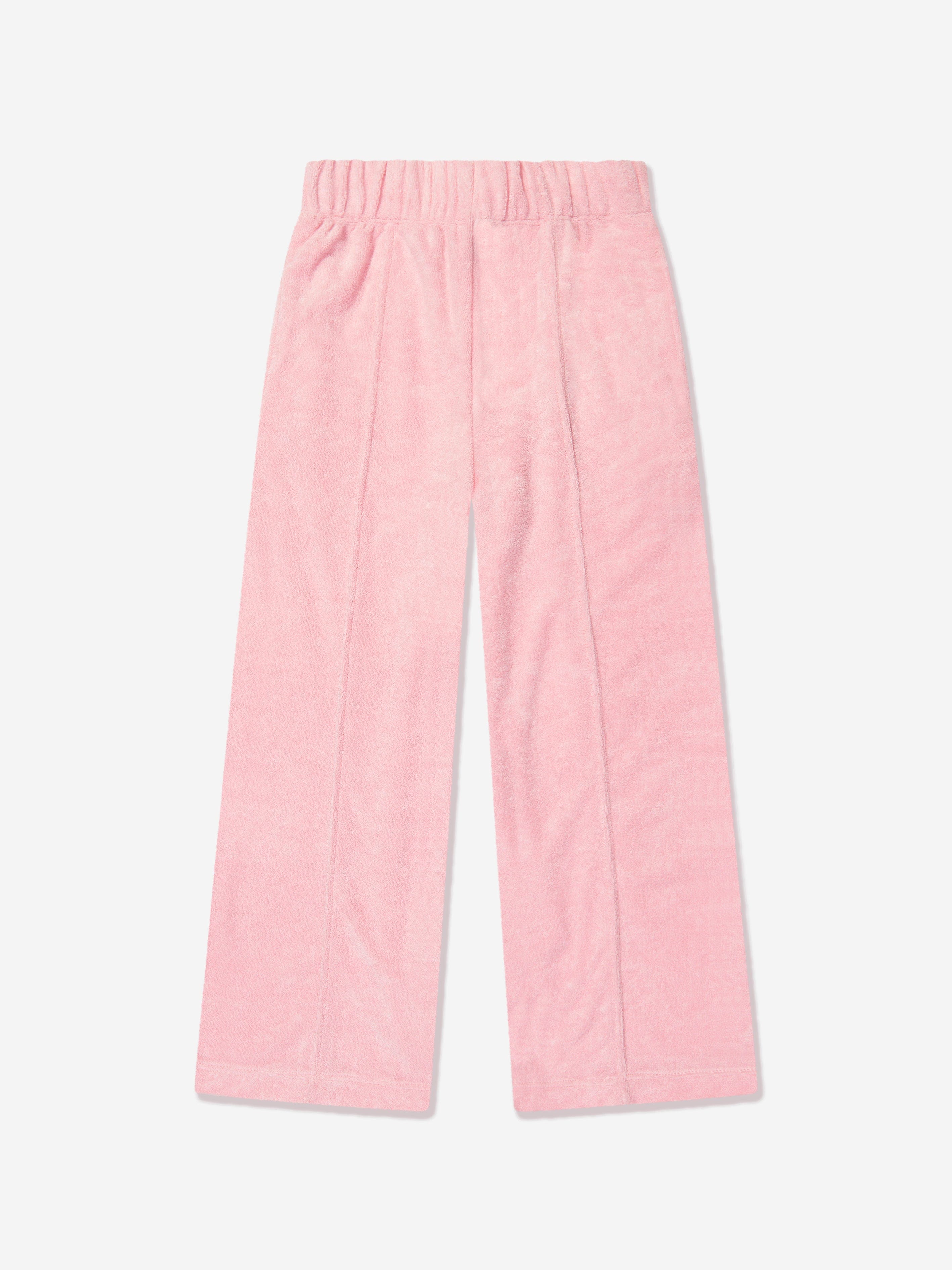 AY by AYLA Girls' Pink Towelling Flared Pants - Soft & Comfortable Casual Wear for Playdates, School & Summer Outfits