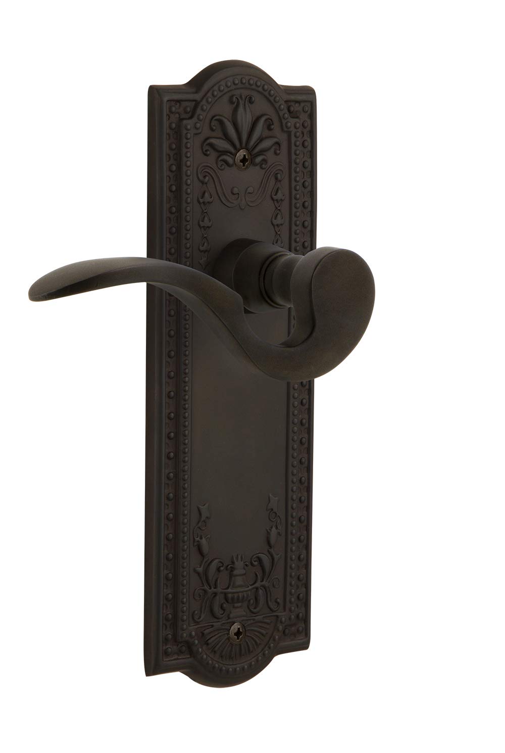 Nostalgic Warehouse Meadows Plate Passage Manor Lever - Oil-Rubbed Bronze Door Handle for Vintage & Farmhouse Style Homes (Perfect for Entry Doors, Bedrooms & Interior Design Projects)