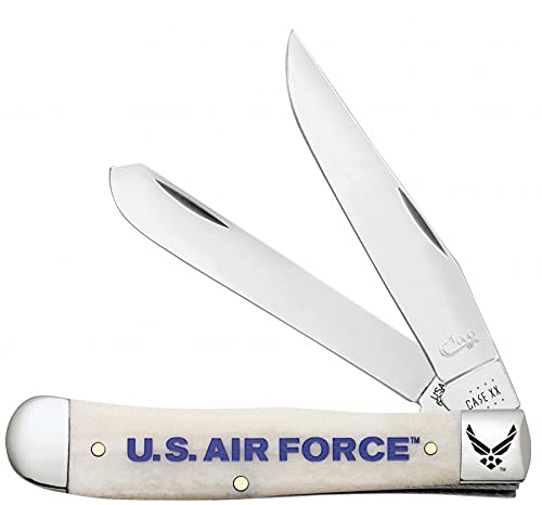 Case Cutlery CA32404 Air Force Trapper Pocket Knife - Military Grade Stainless Steel Folding Knife for Camping, Hunting & Outdoor Survival Gear