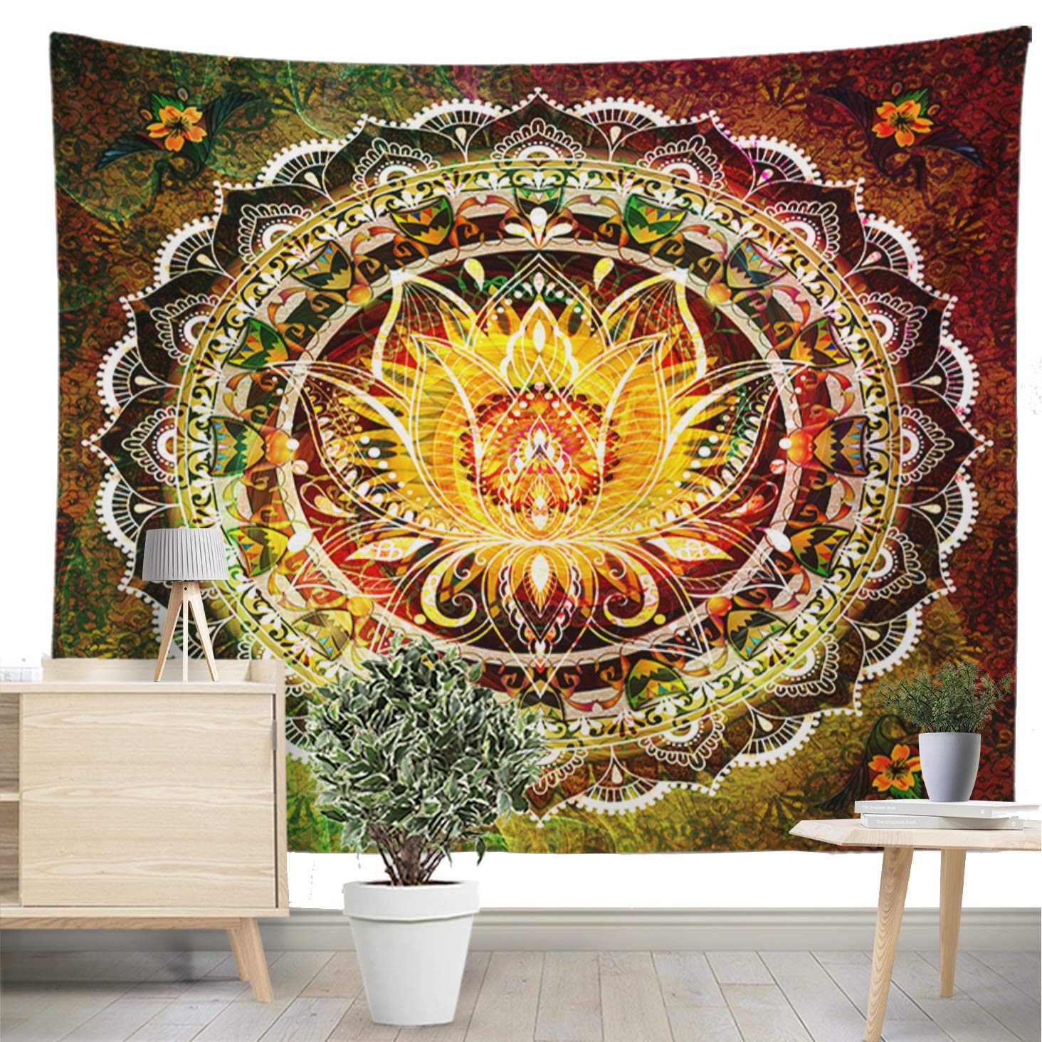 DESERT CAMEL Mandala Tapestry Wall Hanging - Psychedelic Indian Chakra Boho Decor (59x79 inches) - Perfect for Bedroom, Living Room & Meditation Space