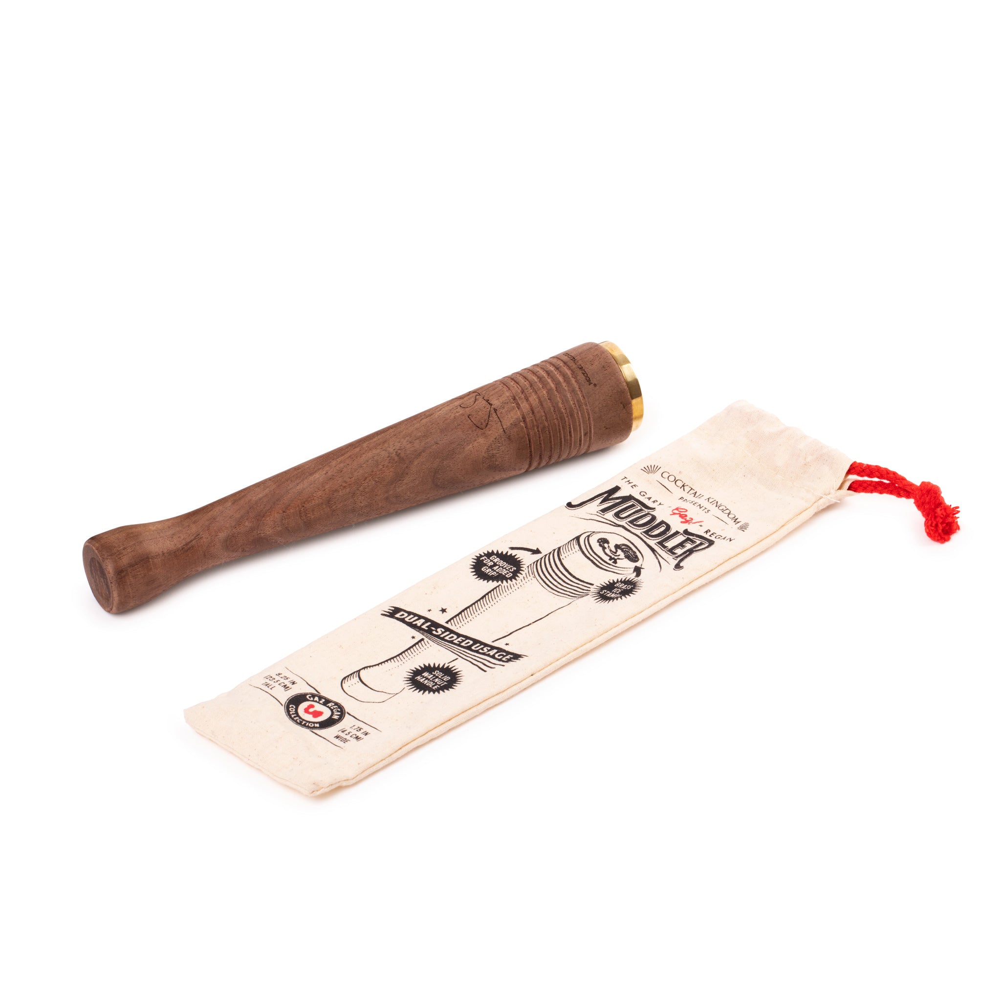 Premium GAZ REGAN Walnut Cocktail Muddler - Bar Tool for Mixing Mojitos, Old Fashioned & Craft Cocktails - Perfect for Home Bars & Professional Bartenders