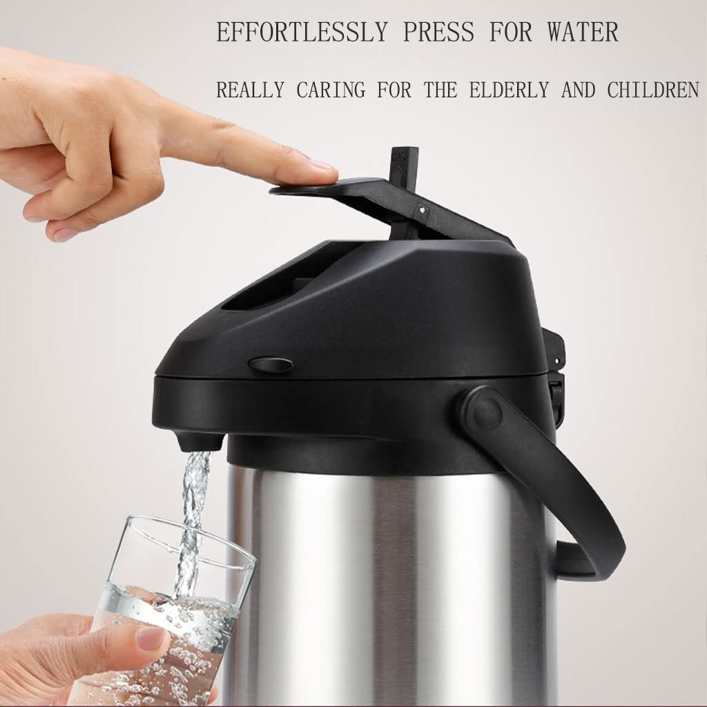 Premium Stainless Steel Thermal Coffee Carafe - 24-Hour Heat Retention, Large Capacity Double-Wall Vacuum Insulated Travel Kettle for Home & Office Use | Perfect for Camping, Road Trips & Daily Commute
