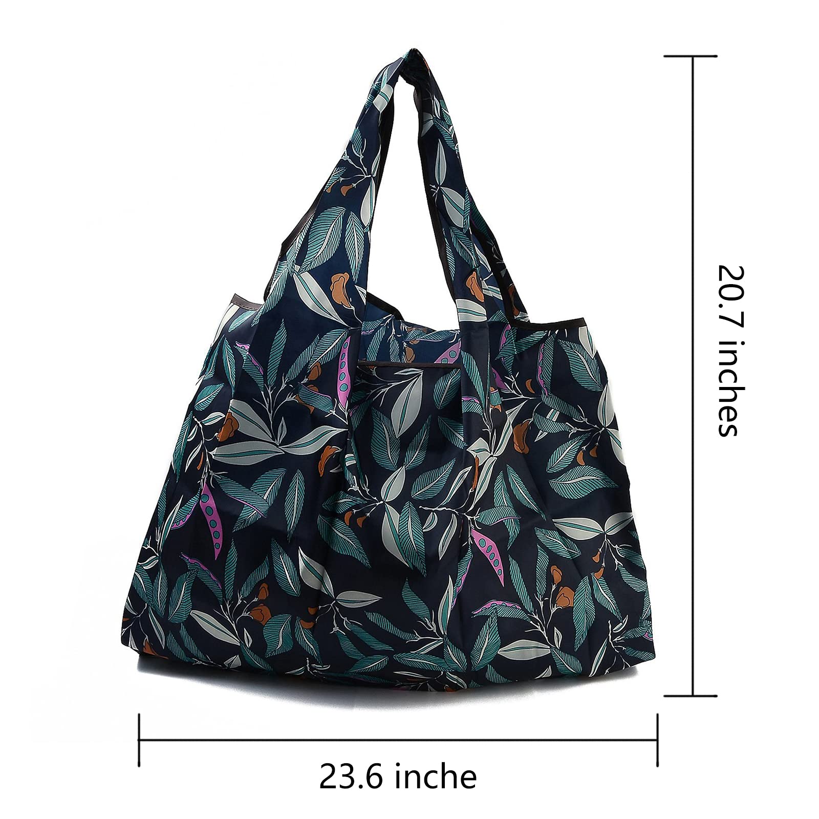 BEEFLYING Foldable Eco-Friendly Nylon Grocery Bags - Reusable Waterproof Shopping Tote Bags for Groceries, Travel & Beach - Compact & Durable