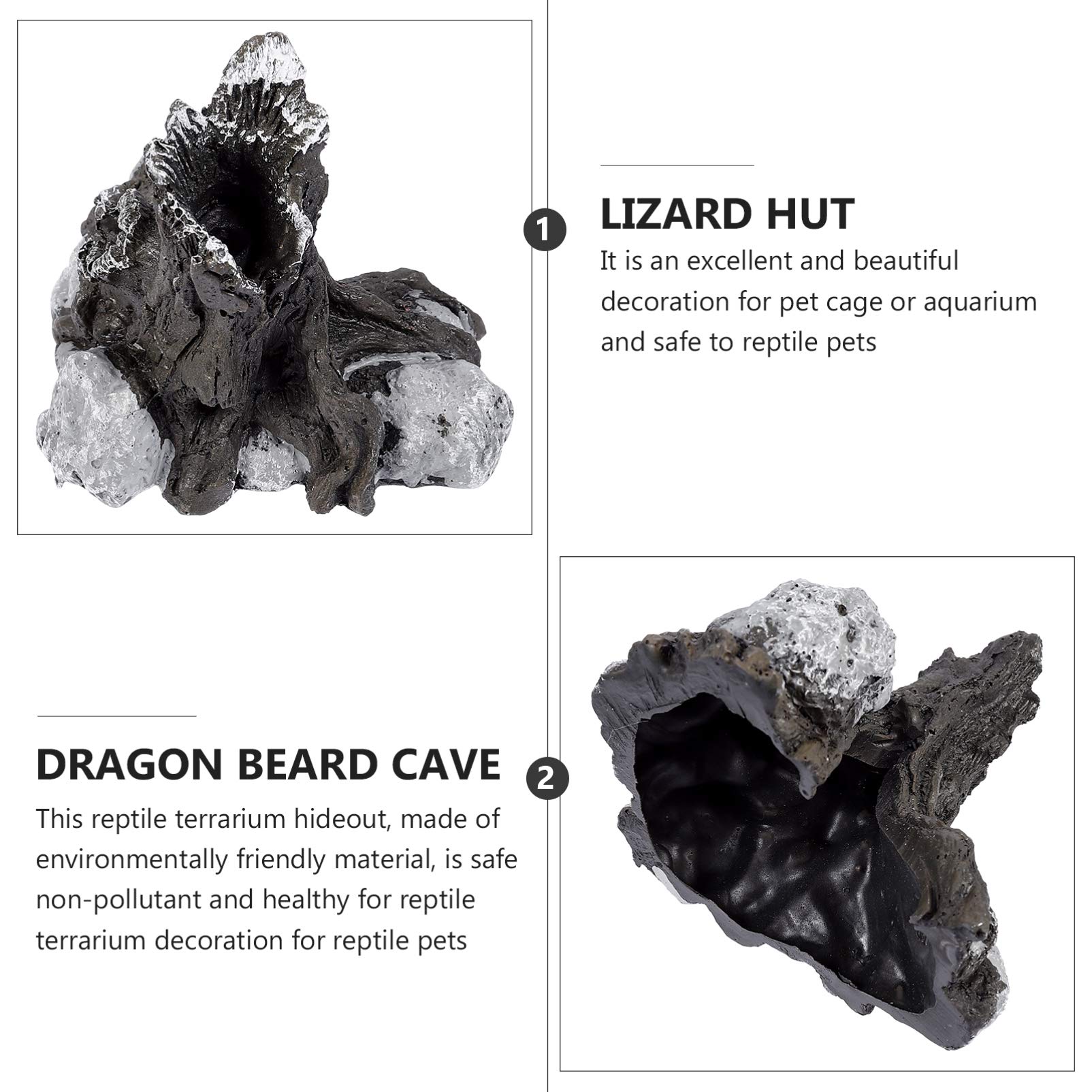 Balacoo Reptile Glass Terrarium Tank - Landscape Decor for Lizards, Snakes & Fish - Resin Hideout Rock & Resting Place - Perfect for Pet Enclosures & Natural Habitat Setups