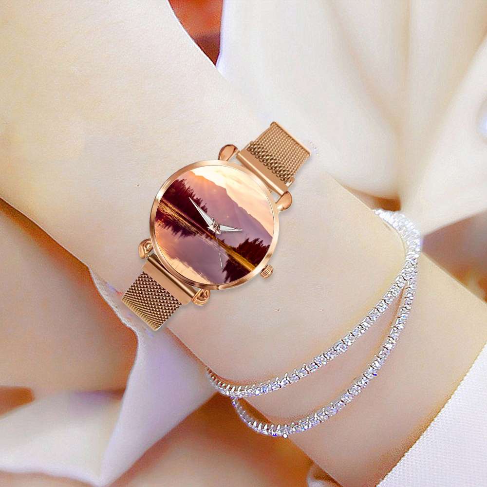 Stylish Multicolor Women's Magnetic Buckle Quartz Wristwatch - Perfect for Everyday Wear, Office & Casual Outfits