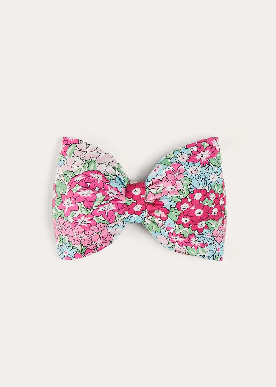 Pink Viola Floral Medium Bow Hair Clip for Women & Girls - Perfect for Weddings, Parties & Everyday Hair Accessories