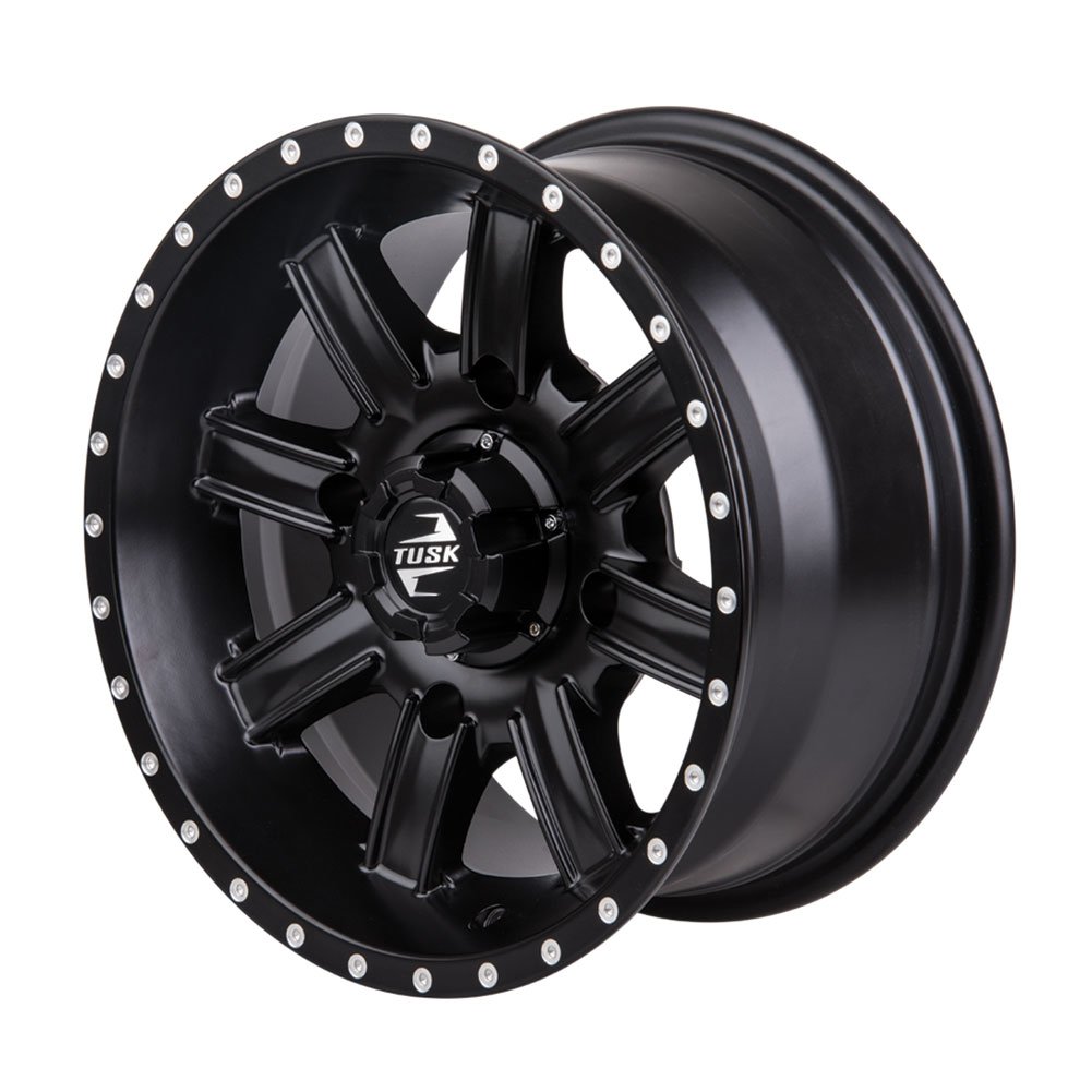 4/110 Tusk Cascade 12x7 5.0 + 2.0 Matte Black ATV Wheels - Compatible with YAMAHA BIG BEAR 400 IRS 4x4 (2007-2012) | Durable Off-Road Wheels for Trail Riding & Mud Adventures