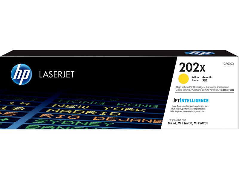 Original HP 202X Yellow LaserJet Toner Cartridge - Compatible with HP M254 M280 M281 Series Printers - High Yield Replacement for Home & Office Printing