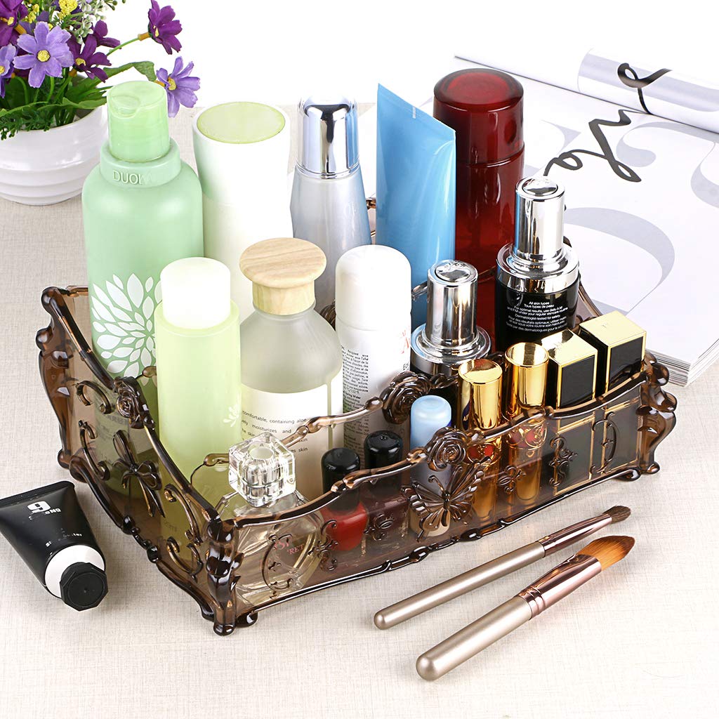Hipiwe 3-Tier Makeup Organizer - Cosmetic Storage Rack with Butterfly Design for Vanity, Dresser & Bathroom Counter | Perfect for Organizing Lipsticks, Brushes & Skincare Products