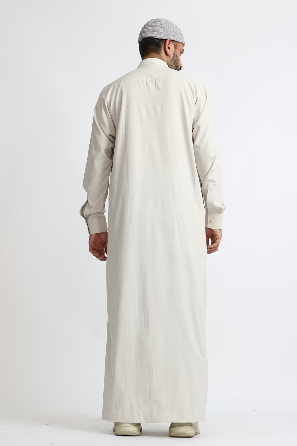 J119 Wild Sand Collar Thobe for Men - Premium Embroidered Arabic Robe - Traditional Islamic Clothing for Eid, Wedding & Special Occasions